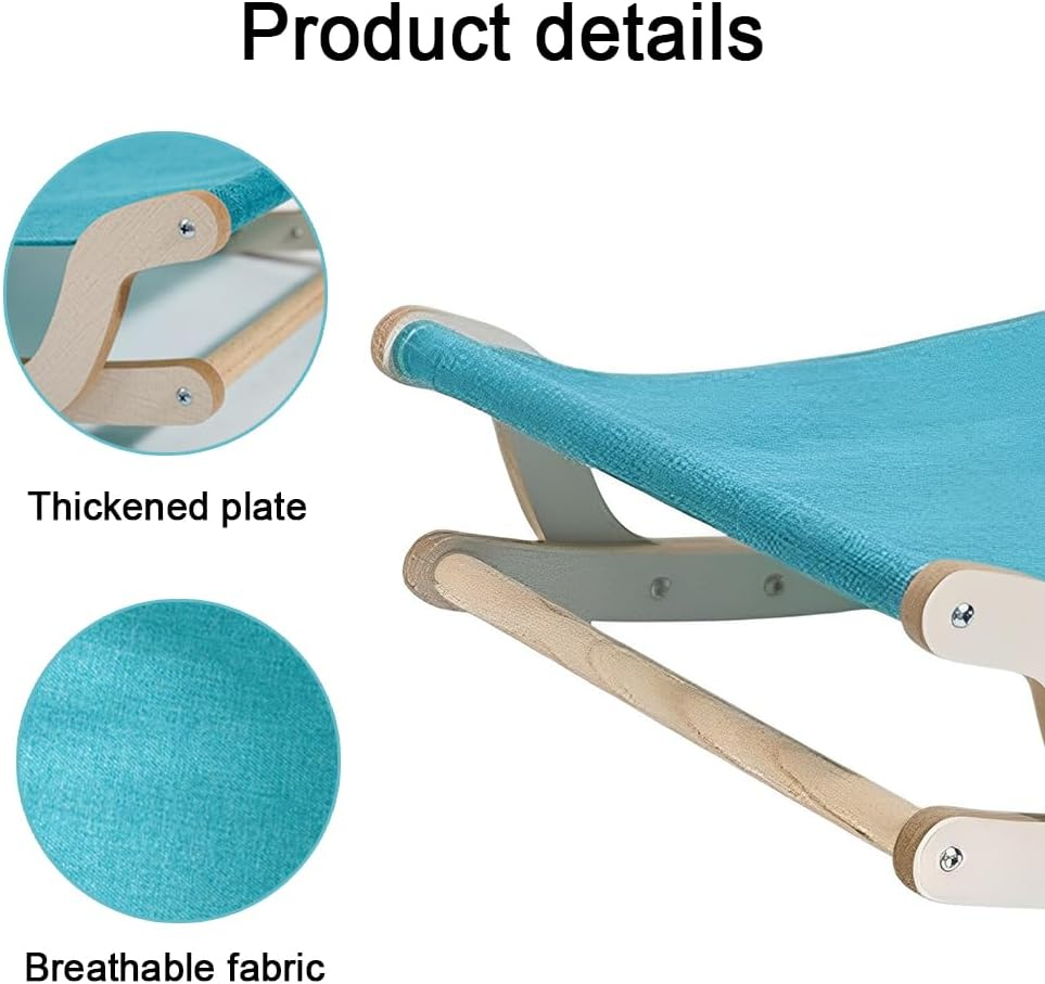 TOMVAES Cat Swing Bed Pet Rocking Hammock for Kitten or Small Puppy Dog Indoor and Summer Breathable Outdoor Pet Camp Bed Easy to Assemble Wooden Frame Hanging Pet Bed image number 6