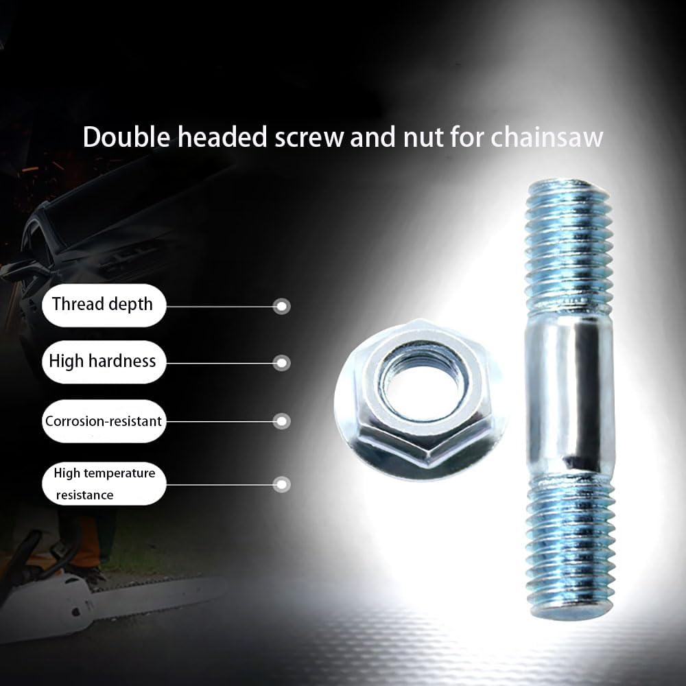 Leanockesa Exhaust Manifold Stud Kit, 10 Sets M8 Stainless Steel Studs and Nuts for Automotive Exhaust and Intake Systems, High Temperature Resistance, Corrosion Proof Bolts for Engine Repair image number 6