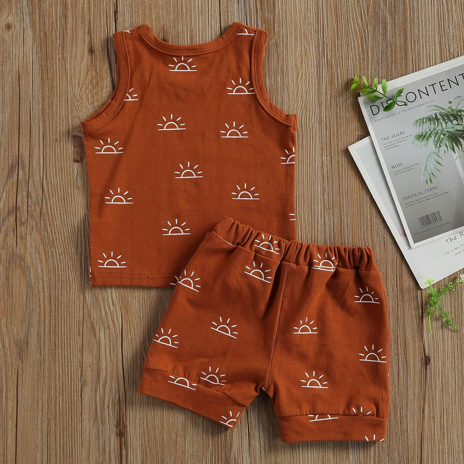 Amiblvowa Newborn Infant Baby Boy Shorts Set Camisole Tank Top Jogger Shorts Outfit 2Pcs Summer Casual Clothes image number 3