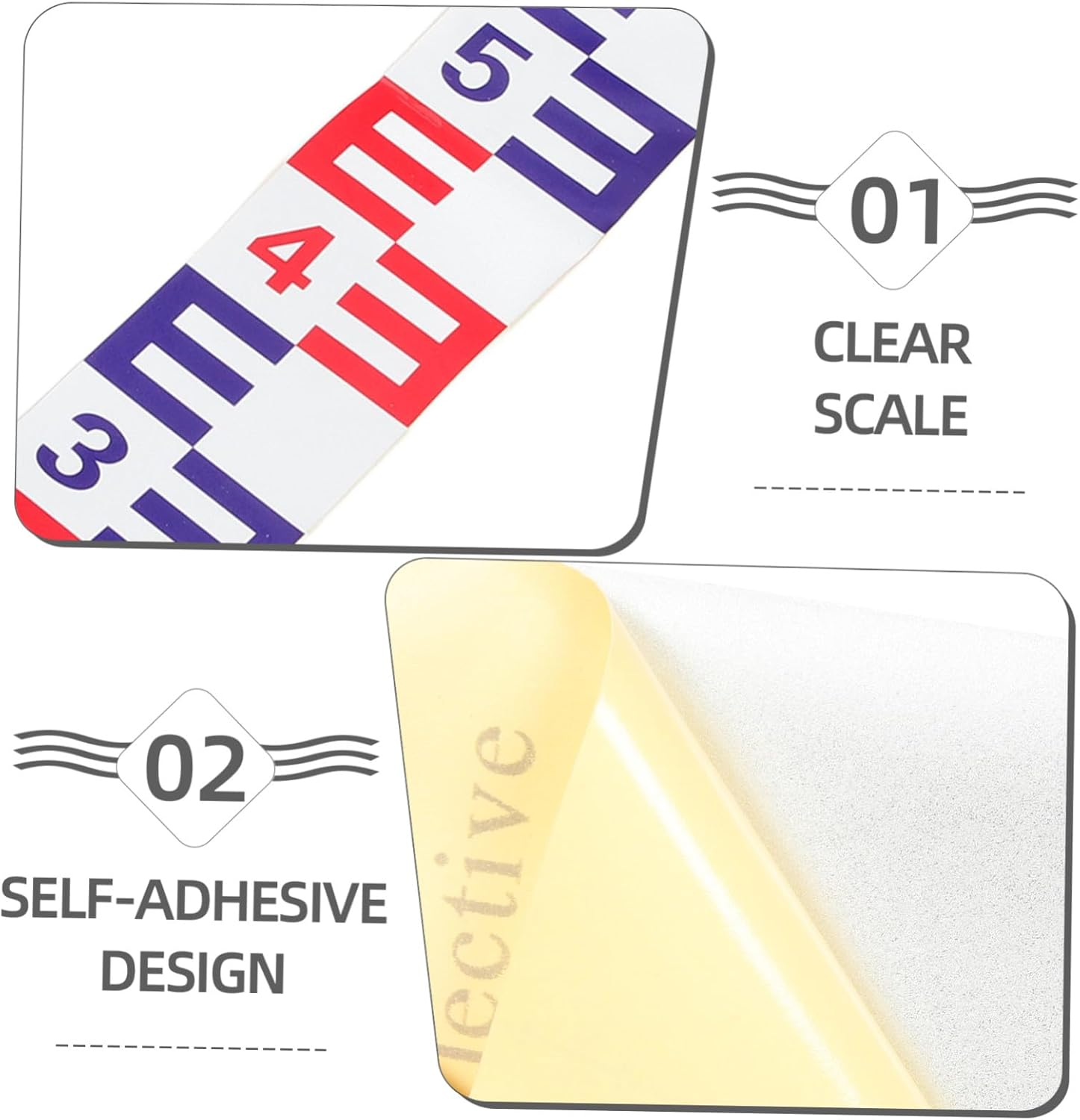 Totority 2Pcs Liquid Level Indicator Water Depth Gauge Pool Water Level Sticker Ruler Ruler Outdoor image number 4