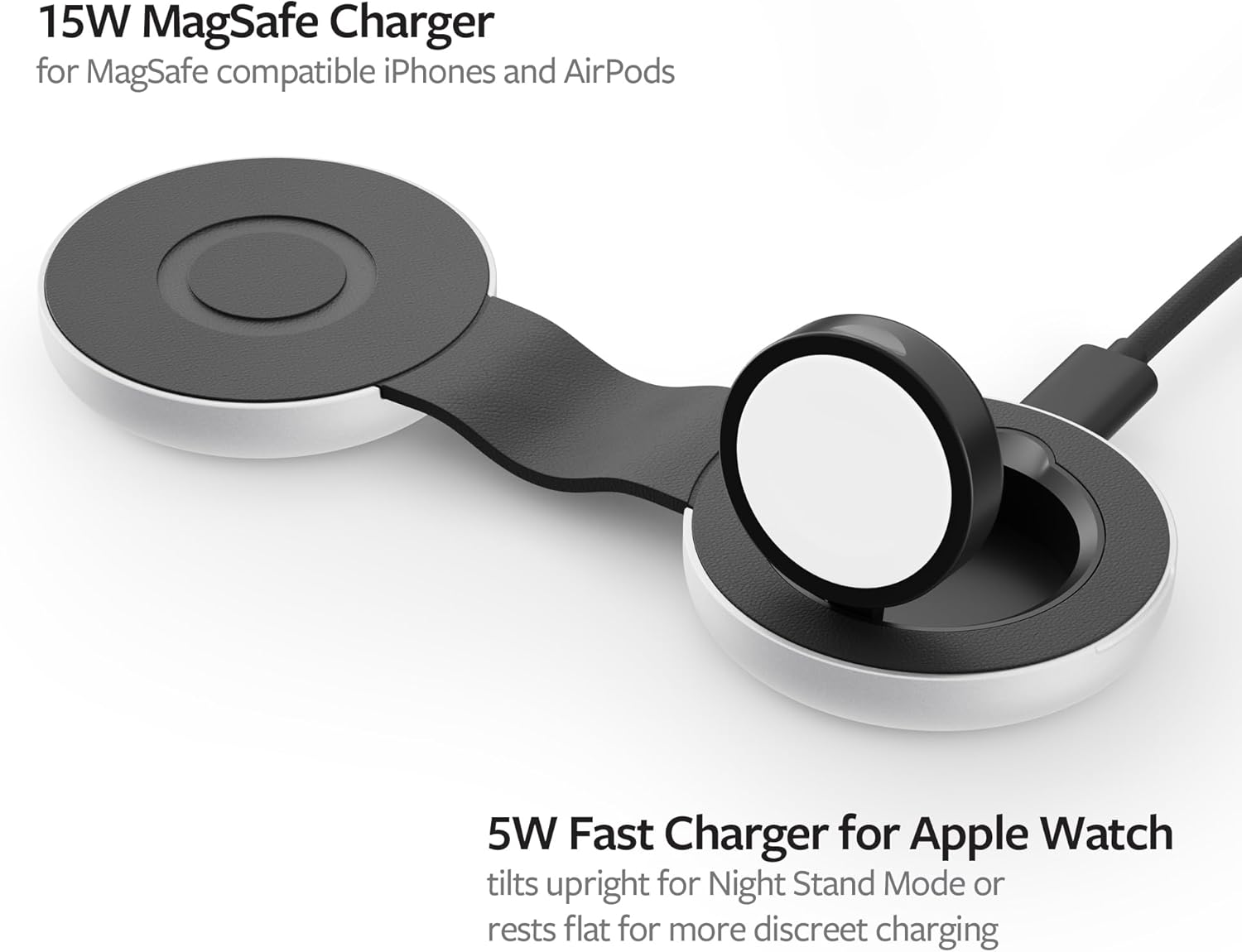 Twelve South Butterfly 2-In-1 USB-C Magsafe Charger - Compact Travel-Friendly Design, Fast-Charges Iphone, Airpods and Apple Watch, Includes USB-C Cable, US Power Adapter + 4 International Adapters image number 1