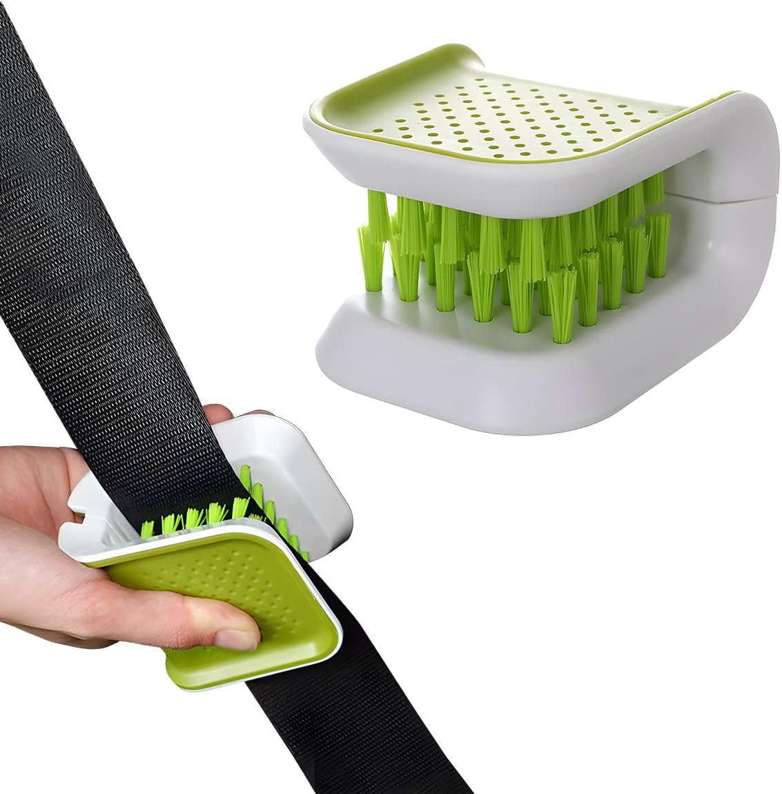 KVAEY Car Seat Belt Cleaning Brush, U-Shaped Auto Interior Washing Brush with Double-Sided Bristles, Closeable Safety Belt Bristle Scrubber Cutlery Cleaner Brush for Car Home (1 PCS) image number 3