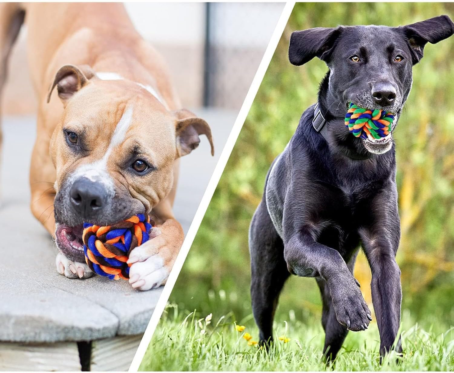 THJOPOKEEL 6 Pack Multipurpose Interactive Toy Colorful Teeth Cleaning Sturdy Pet Chewing Toy Rope Knot, Large Dog Chew Toys for Aggressive Chewers, Puppy Teething Chew Toys image number 4