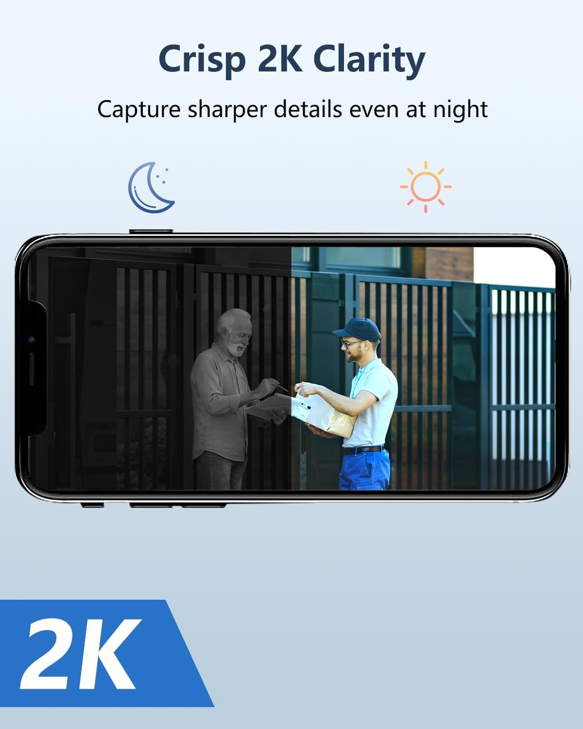 Video Doorbell Camera Wireless with Chime, UCOCARE 2K/4MP Wifi Camera Doorbell with Motion Detection, Night Vision, 2-Way Talk, Voice Changer/Message, AI Motion Detection, Support Tf/Cloud Storage image number 5