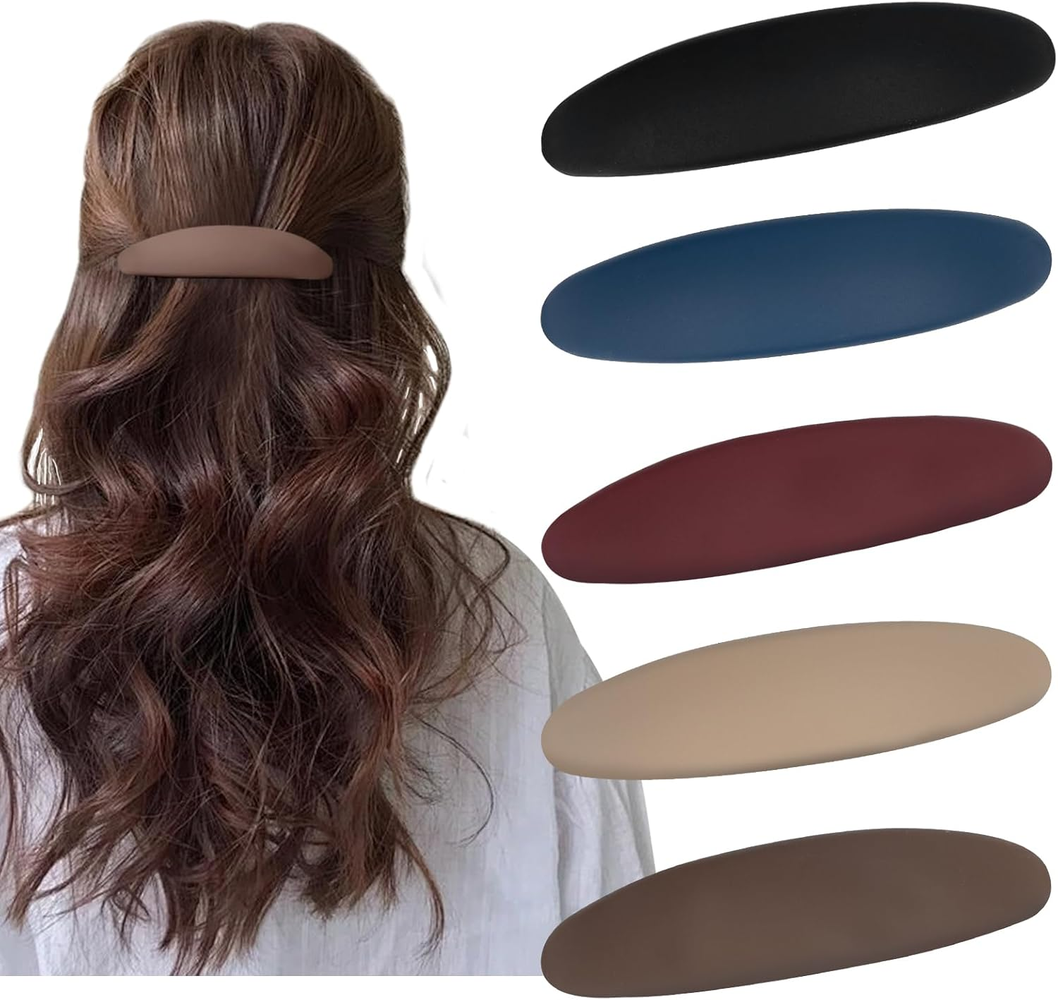 Pack of 5 Hair Clips, Hair Clips, Women'S Thin Hair, Automatic Large Classic Hair Clips, French Hair Clip, Tortoiseshell Hair Clips, for Fine Hair and Medium Thick Hair image number 2