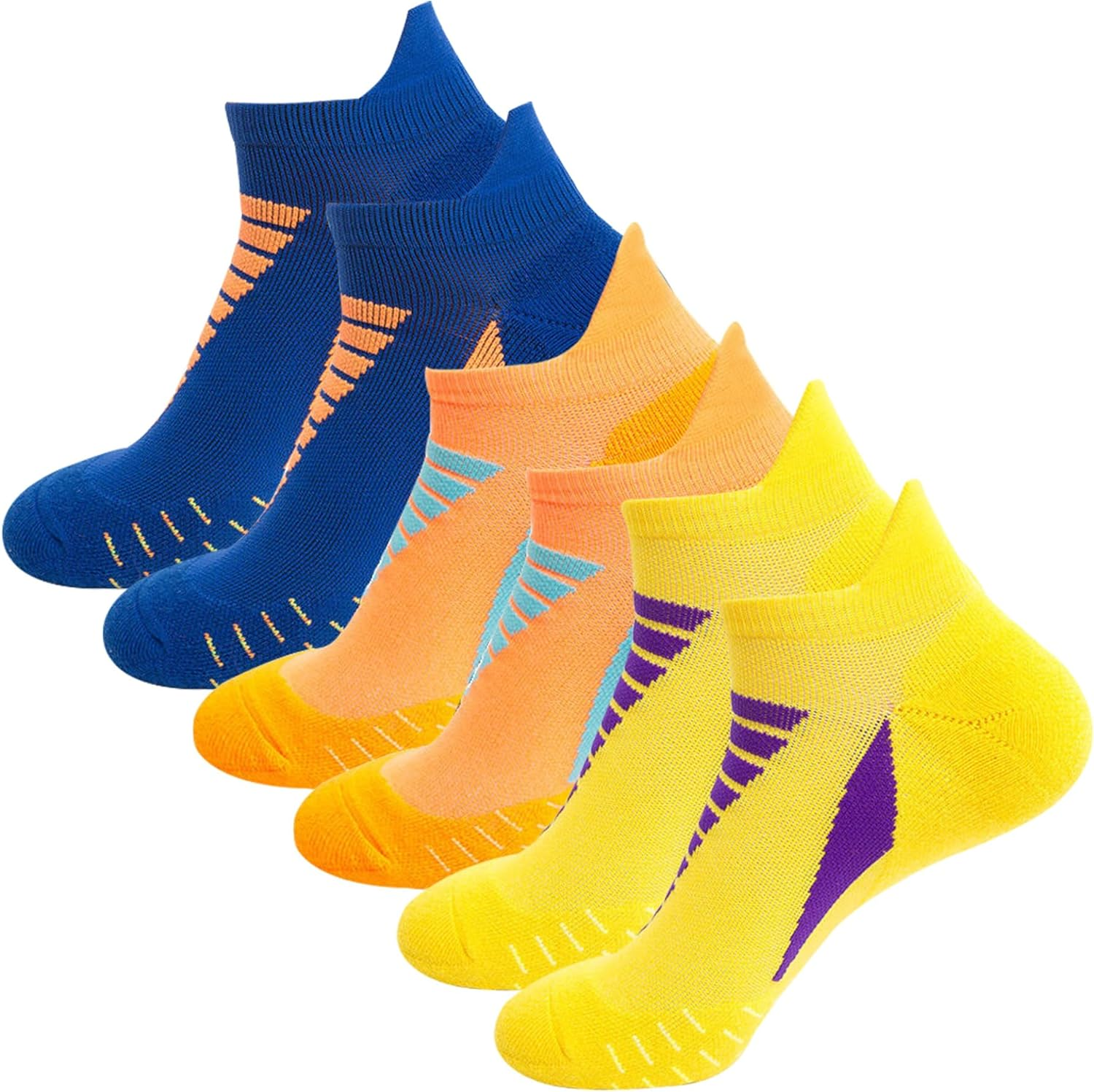 Dress Cici Men'S Cushioned Low Cut Socks with Heel Tab, Nylon Athletic Ankle Socks (3 Pack)