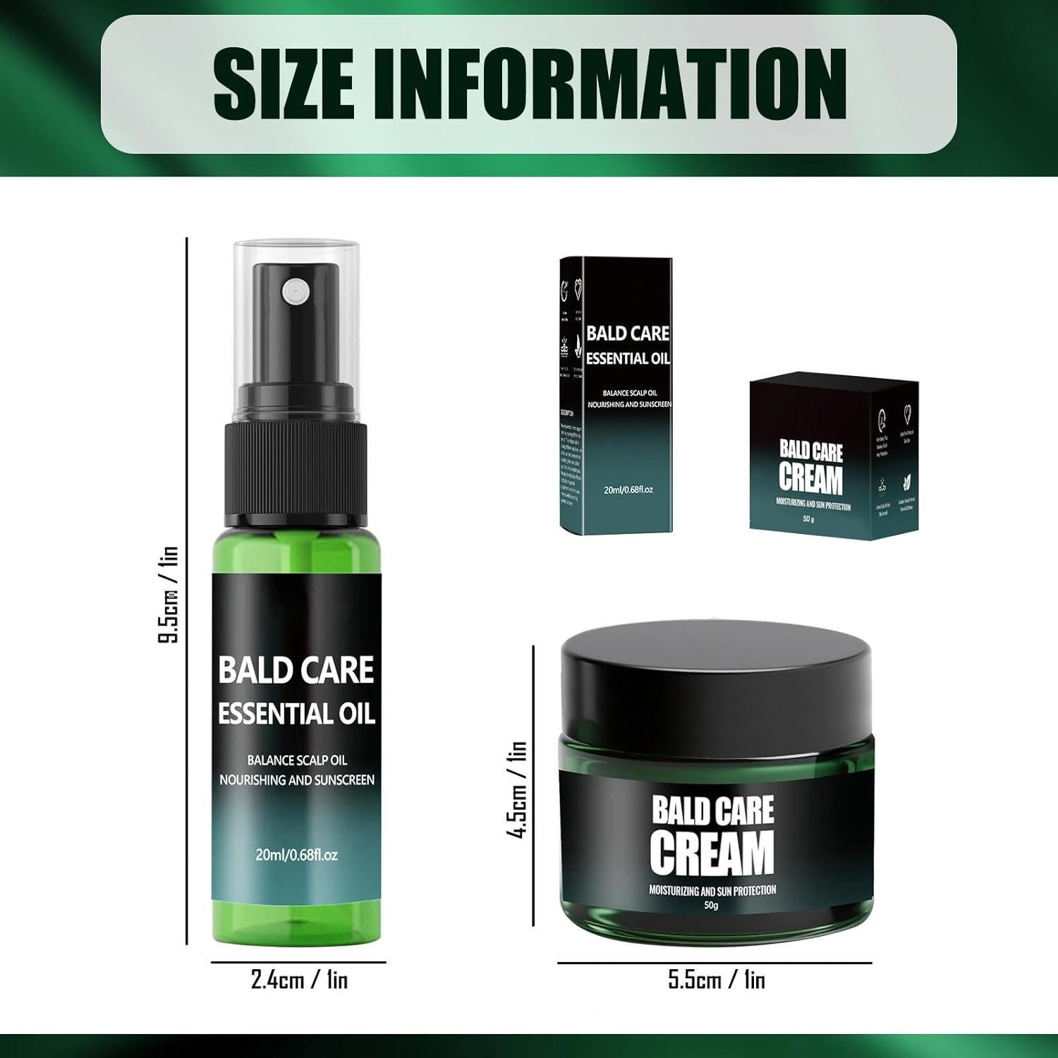 Pack of 2 Nourishing Bald Cream, Moisturising and Repairing Care, Scalp Care Cream, Natural Anti-Shine Effect, against Skin Irritation and Shaving Burn, Premium Care for Bald Wearers image number 2