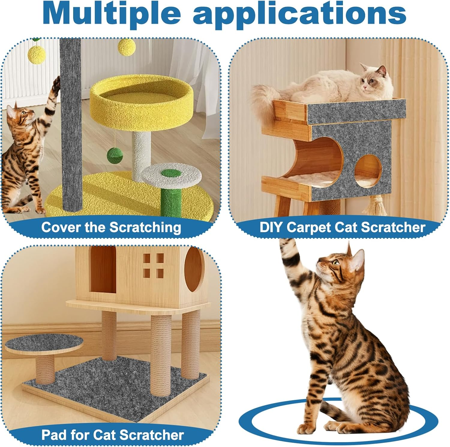 Rainmae 200 Cm X 40 Cm Self-Adhesive Trimmable Cat Scratching Mat, Cat Scratching Board, Cat Scratching Board, Cat Scratching Board, Cat Scratching Board, Cat Scratching Boards image number 4