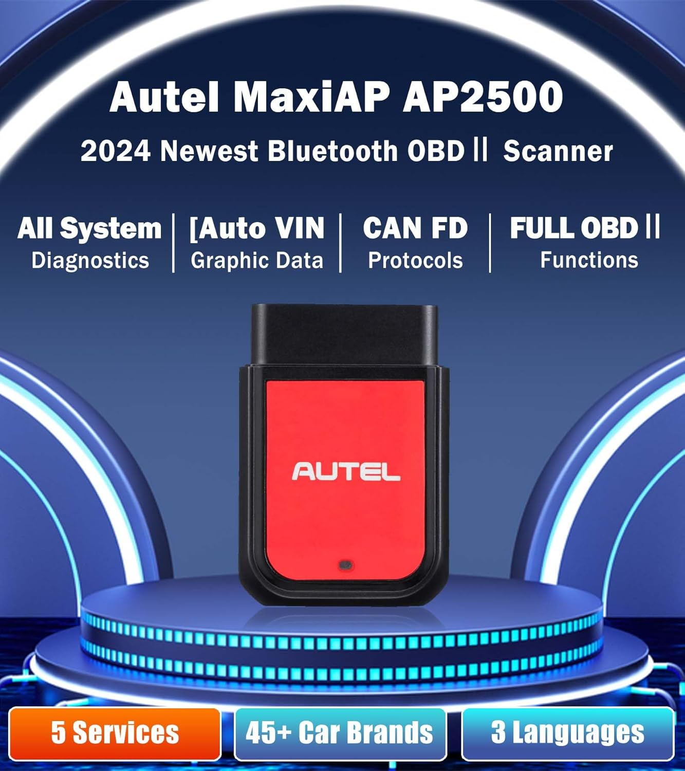 Autel Maxiap AP2500 (Upgraded AP200) Code Reader OBDII Scanner Advanced Al329 image number 4