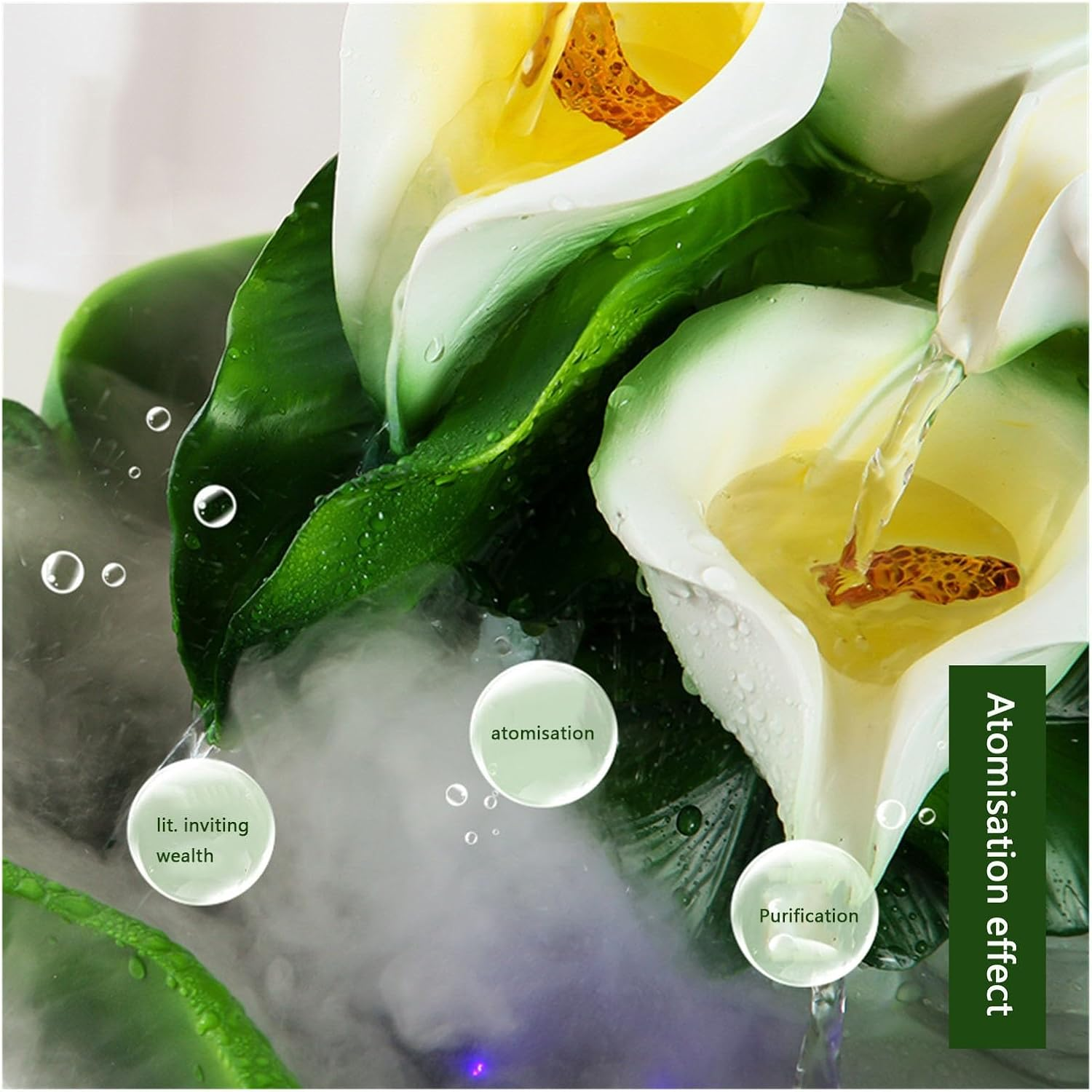 Outdoor Fountain Waterfall Fountain Indoor Water Calla Lily Creative Relaxation Home Decor image number 4