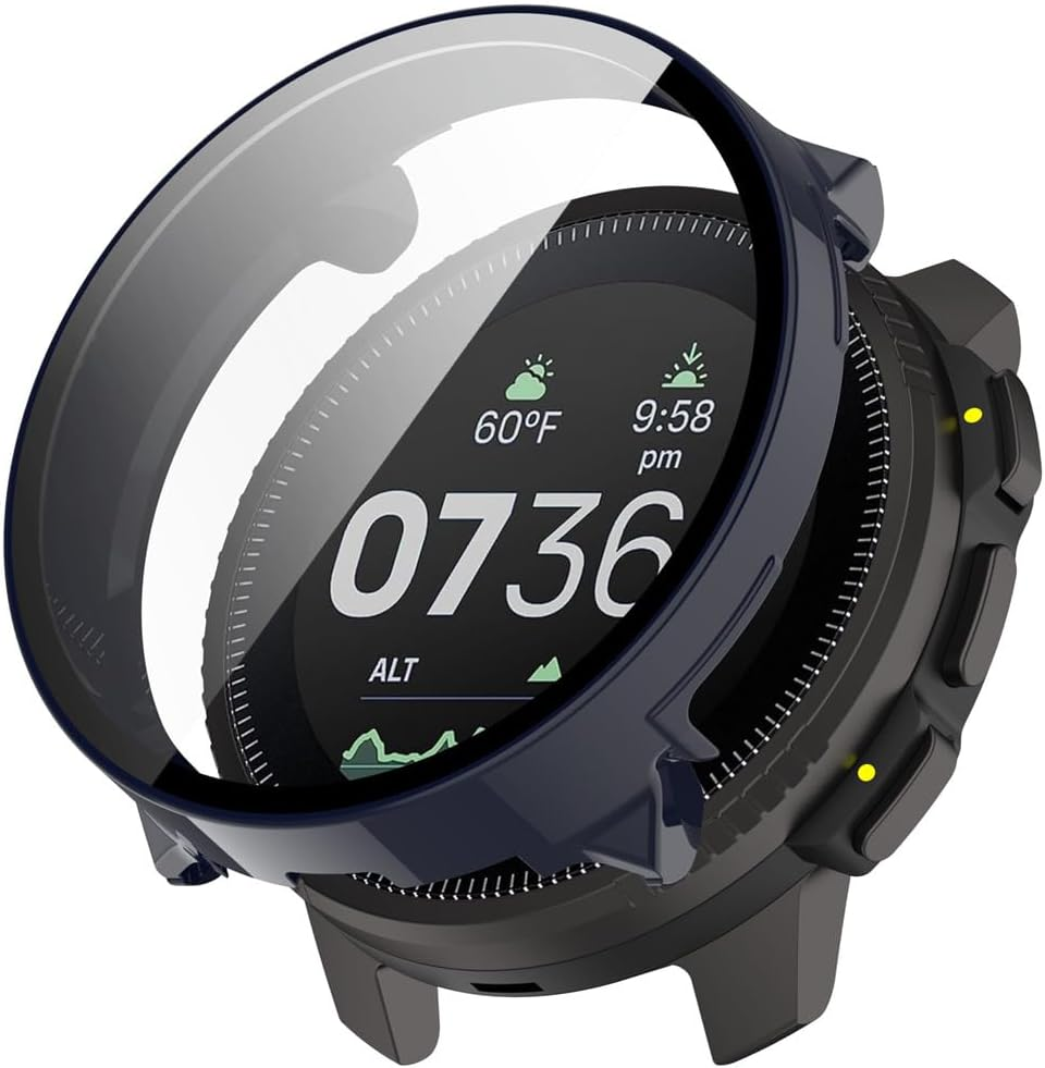 Zohmuly Protective Case Compatible with Suunto Vertical, PC Ultra Thin HD Tempered Glass Scratch-Resistant All-Round Screen Protector for Suunto Vertical Case