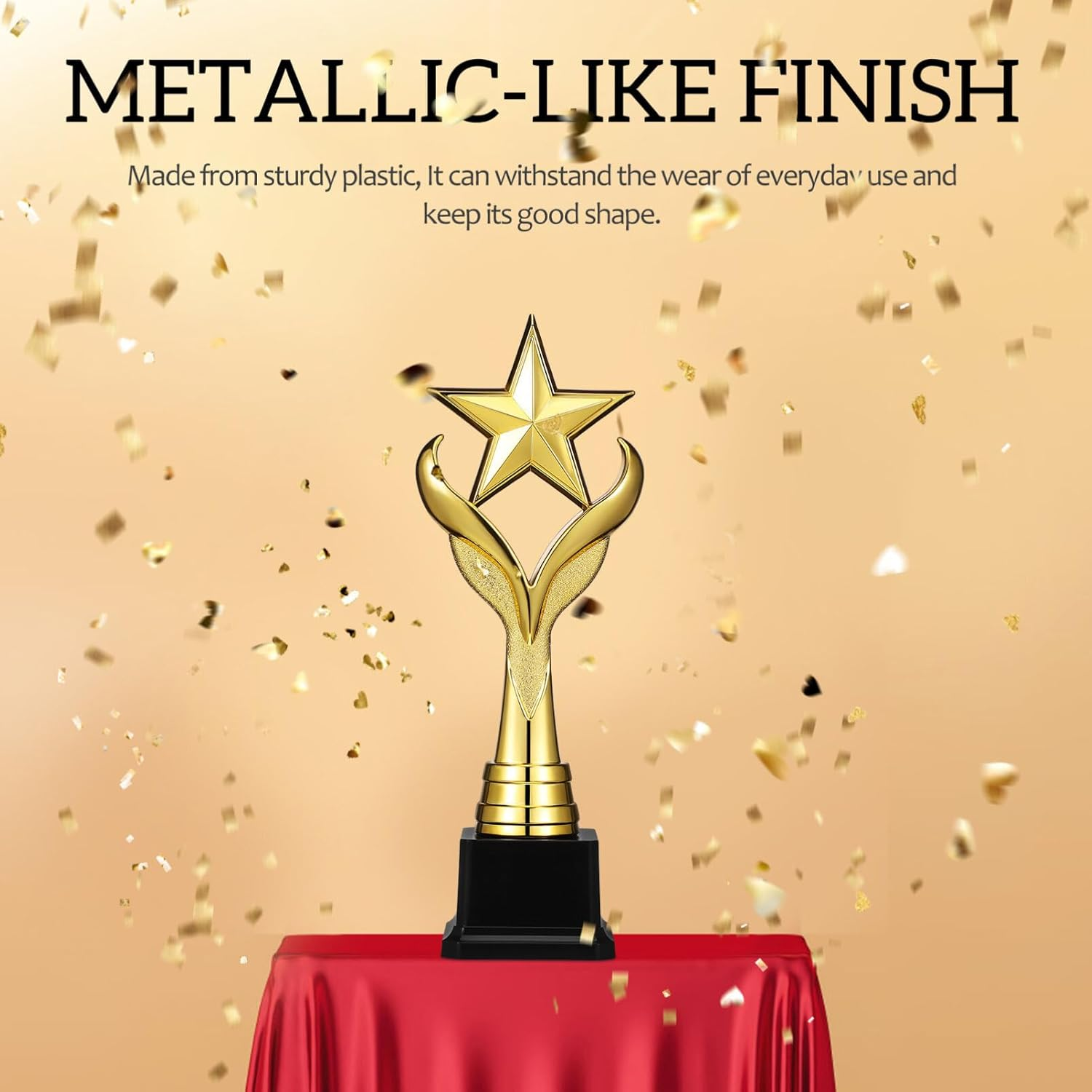 VANZACK Sports Competition Trophy Cup Star Decorate Sturdy Plastic for Awards Parties image number 4