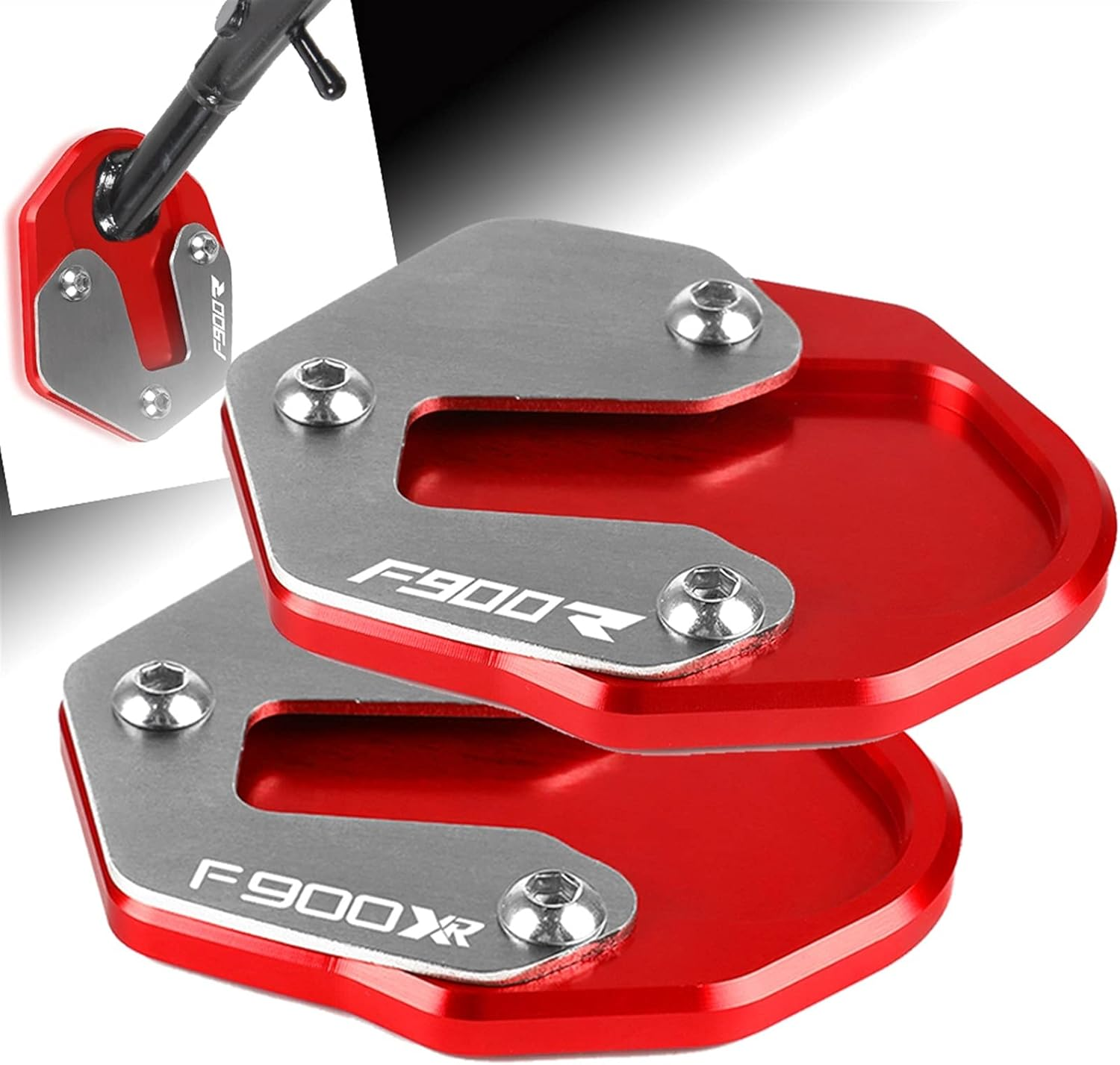 Motorbike Side Kickstand Pad for B&M-W F900R F900XR 2019 2020 2021 Motorcycle Accessories Kickstand Foot Side Stand Extension Pad Support Plate (Color : 2, Size : A) image number 2