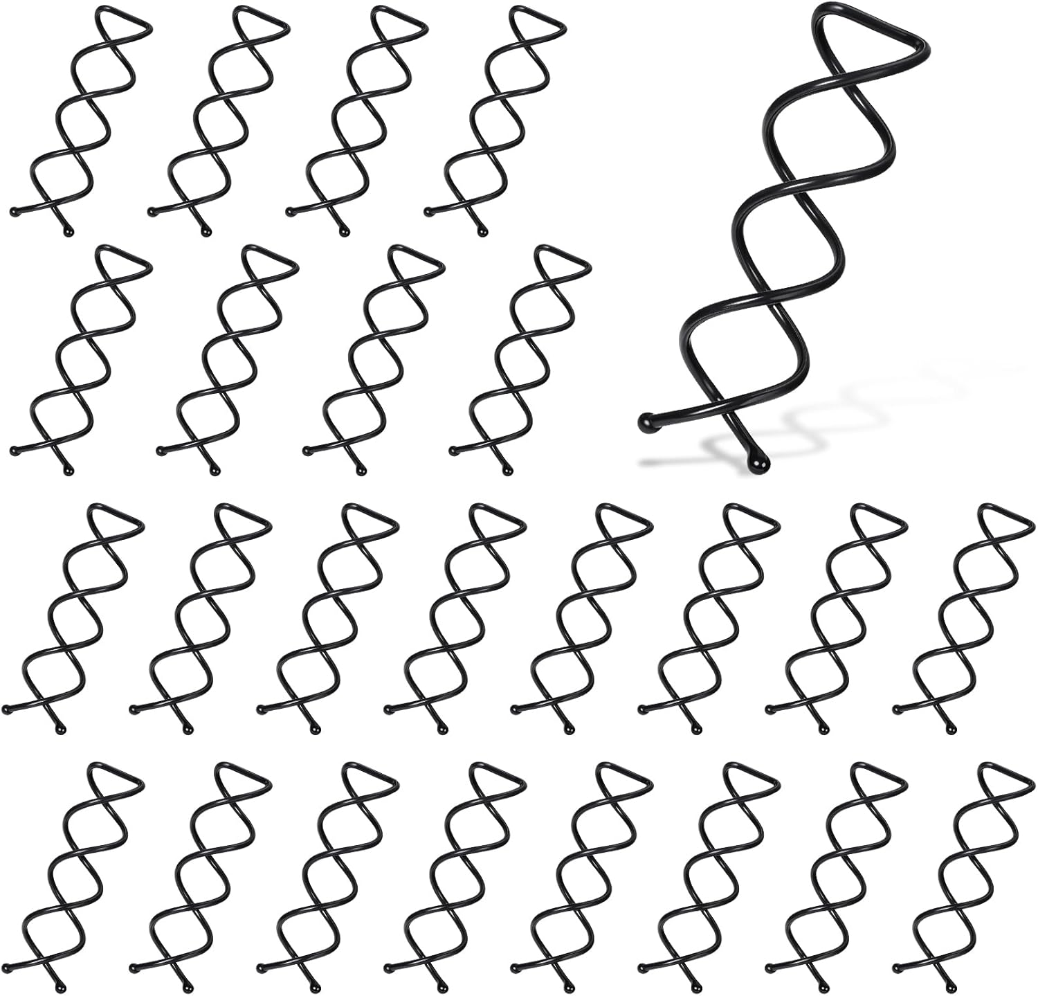 Qianyu 25 Count Mini Spiral Twist Hair Pins Small Reusable Non Slip Secure Hold Bobby Pins Clips for Updos Non-Scratch Metal round Tips Hair Clips Suitable for Kids Girls and Women All Hair Types image number 3