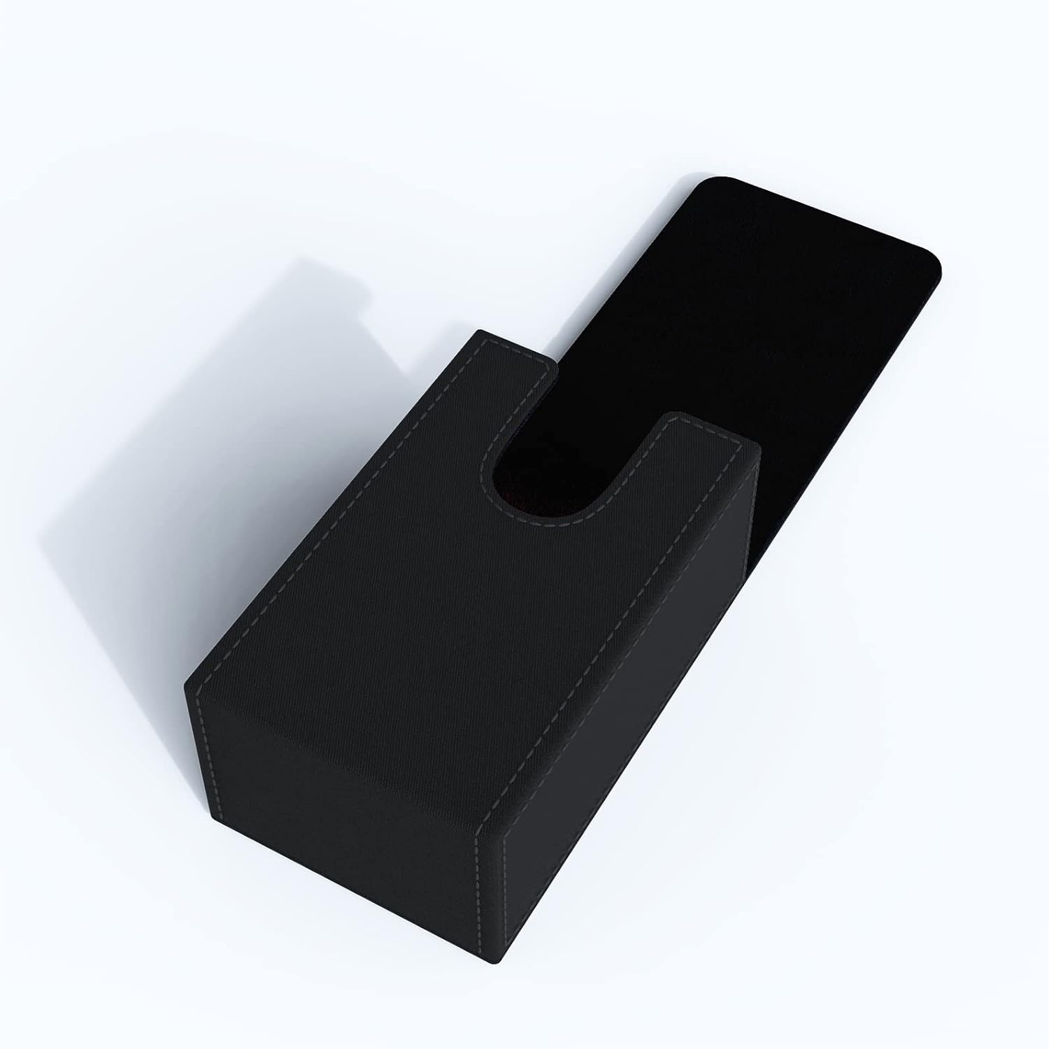 Black Tarot Card Holder with Black Interior; Fold Top Tarot Card Box Case with Magnetic Lid Closure; Fits Rider Waite Tarot Card Deck; Holder Measures Standard Size 5.39 X 3.38 X 2 in (137*86*51Mm) - Grey image number 3