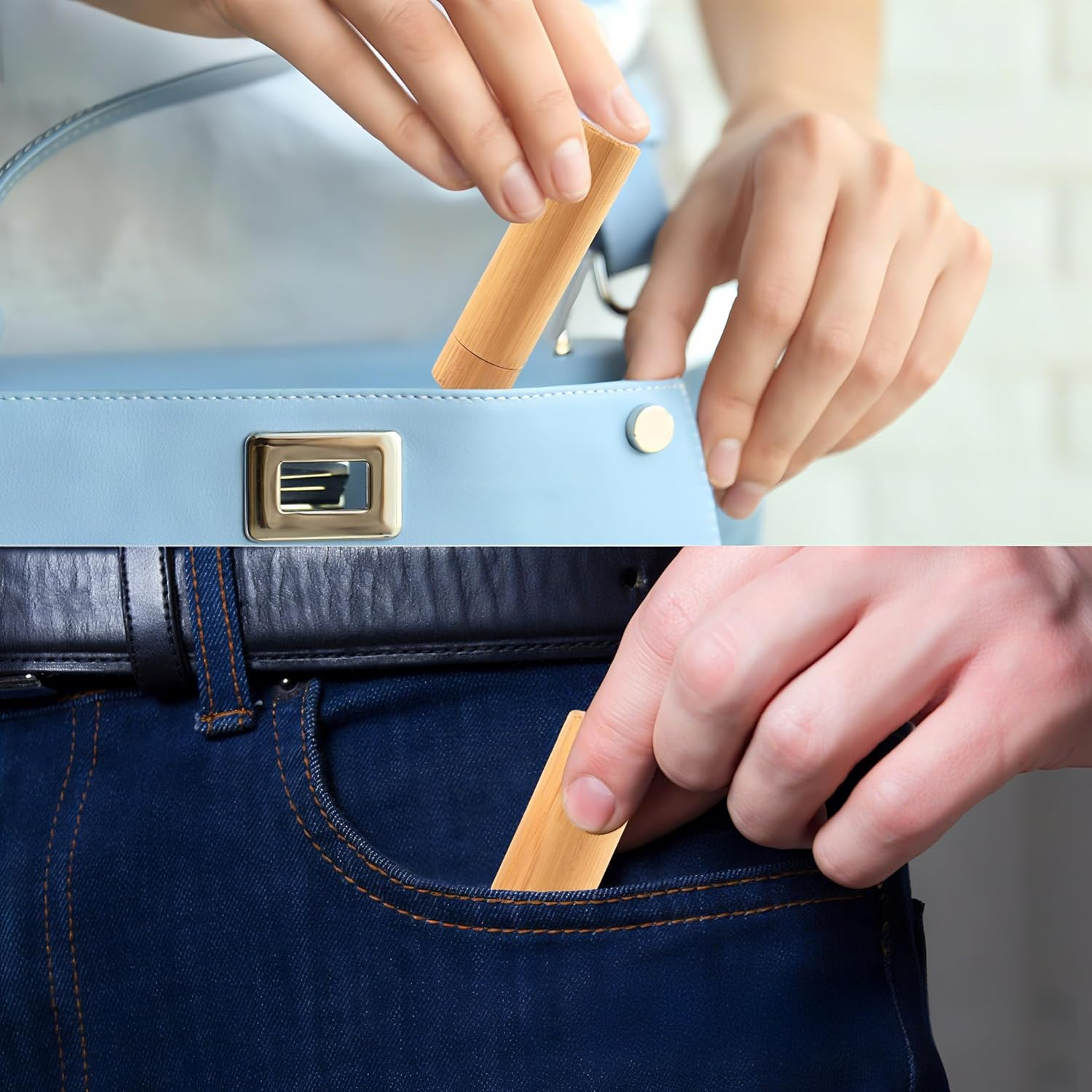 2 Pack Bamboo Nasal Inhaler Tubes with Cotton Wicks, Portable Personal Essential Oils Holder for Travel, Aromatherapy Diffusers, Waterless Diffuser Oil Diffuser Kit image number 6