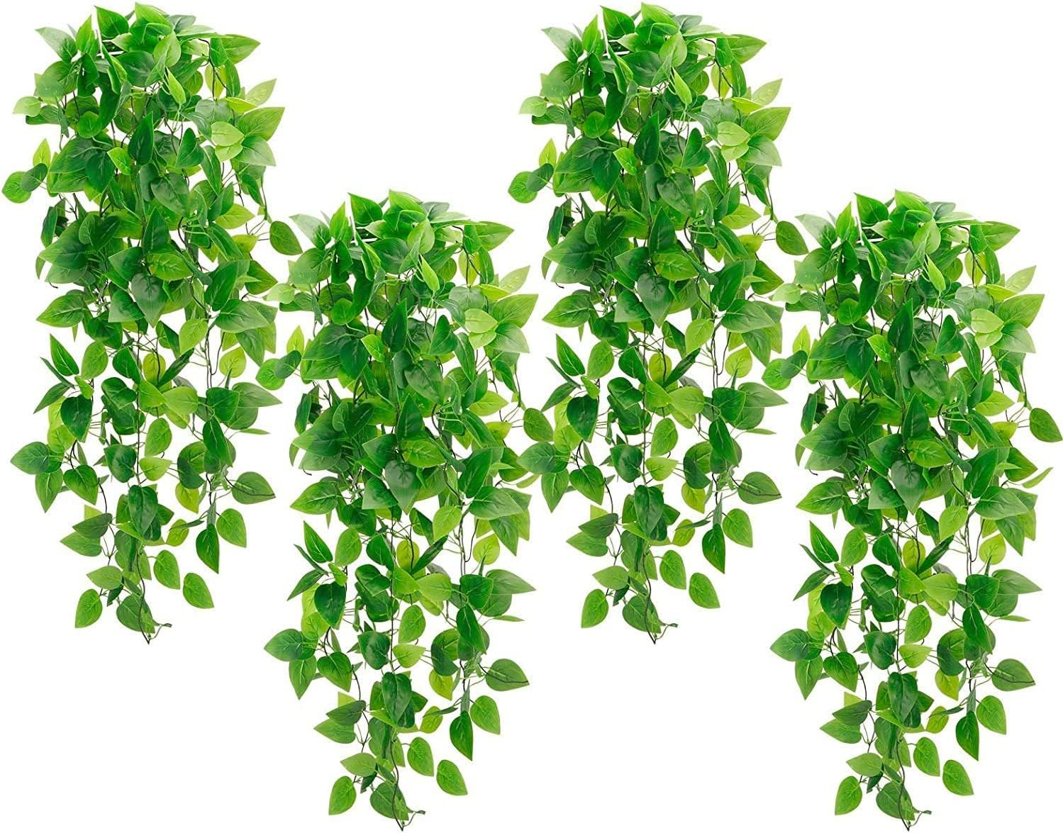 4Pcs Artificial Hanging Plants 3.6Ft Fake Ivy Vine Fake Ivy Leaves for Wall House Room Patio Indoor Outdoor Home Shelf Office Decor (No Baskets) image number 5