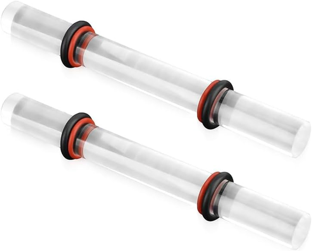 2Pcs Acrylic Clay Rolling Pin with Thickness Rings, Polymer Clay Tools for Art Craft DIY, Clear round Tube Roller & Precision Thickness Rings Kit