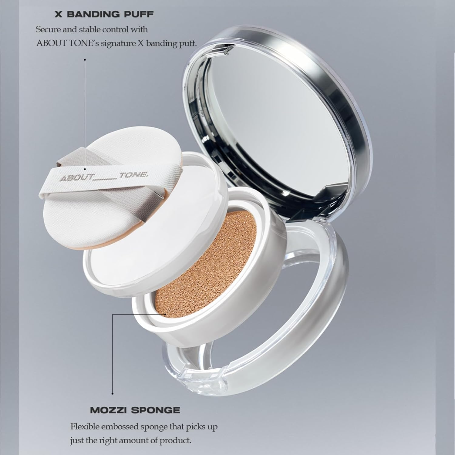 ABOUT TONE Skin Layer Fit Cushion (22 IVORY, Pack of 1) image number 4