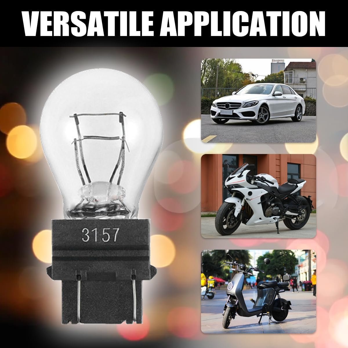 Osilly 10PCS Car 3157 Nature Light Bulb, 3157NB 12V Mini Automotive Brake Light Turn Miniature Taillight Turn Signal Light, Vehicle Exterior Decor Universal for SUV, Truck, RV and More image number 1