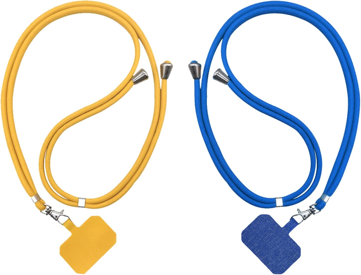 Universal Cell Phone Strap (2 Pack), Crossbody Phone Lanyards for Neck Adjustable Wrist Straps as Phone Grip Compatible with Most Phone Cases,Yellow Light Grey image number 3