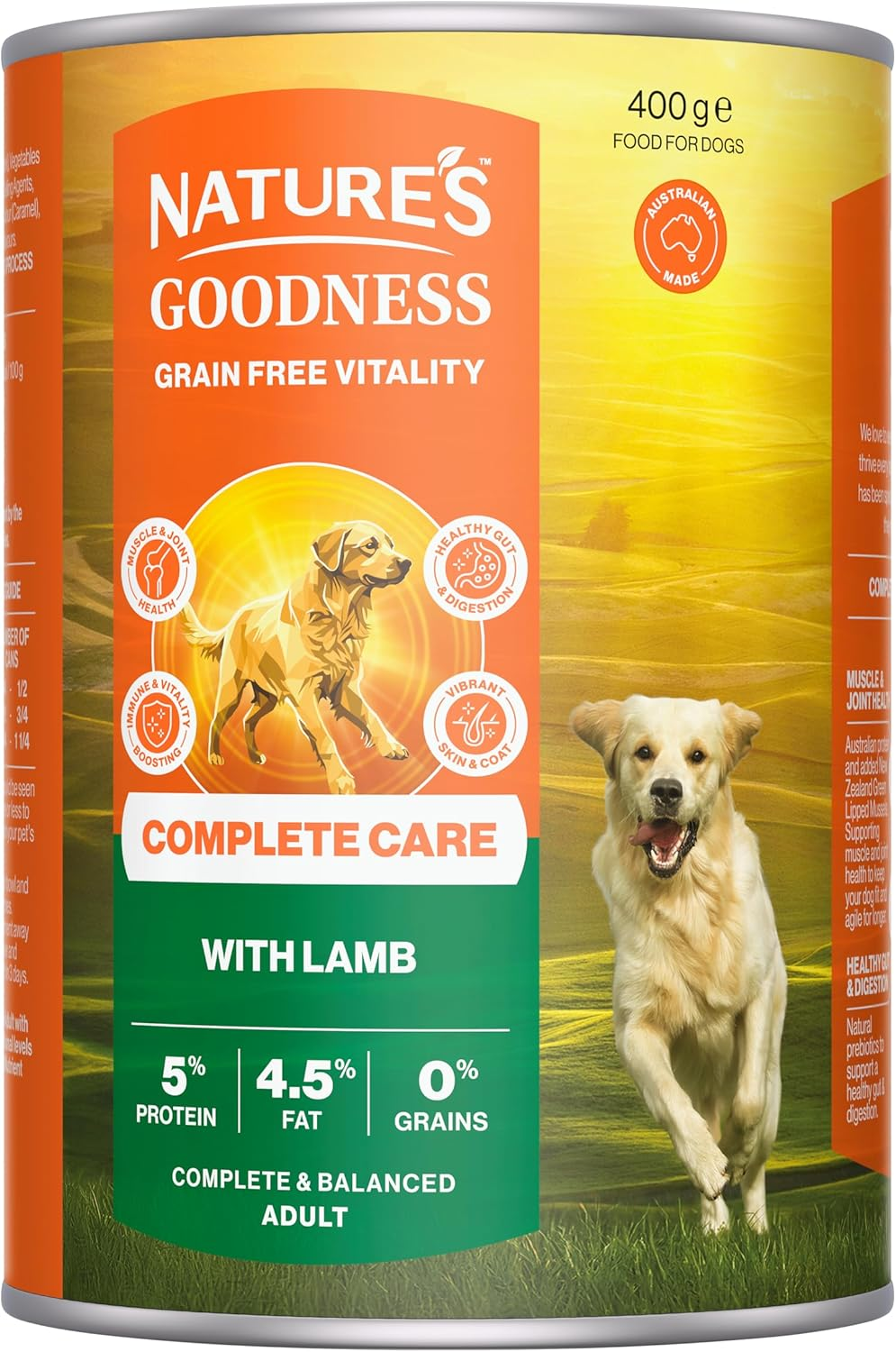 Nature'S Goodness Complete Care Adult Wet Dog Food, Lamb 12X400G - Grain Free Everyday Nutrition, Supports Joints, Immunity, Skin & Digestion image number 6