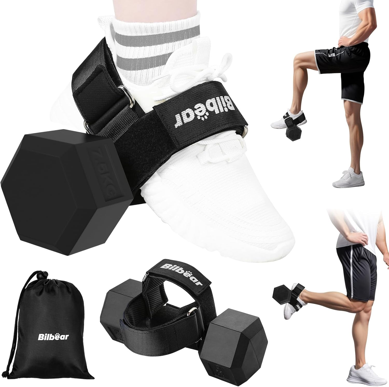 Tibialis Trainer Strap for Shin Splint Relief Exercises,Adjustable Dumbbell Foot Attachment for Hip Flexor Raises,Dumbbell Ankle Strap Relieve Leg Pain Increase Range of Motion image number 3
