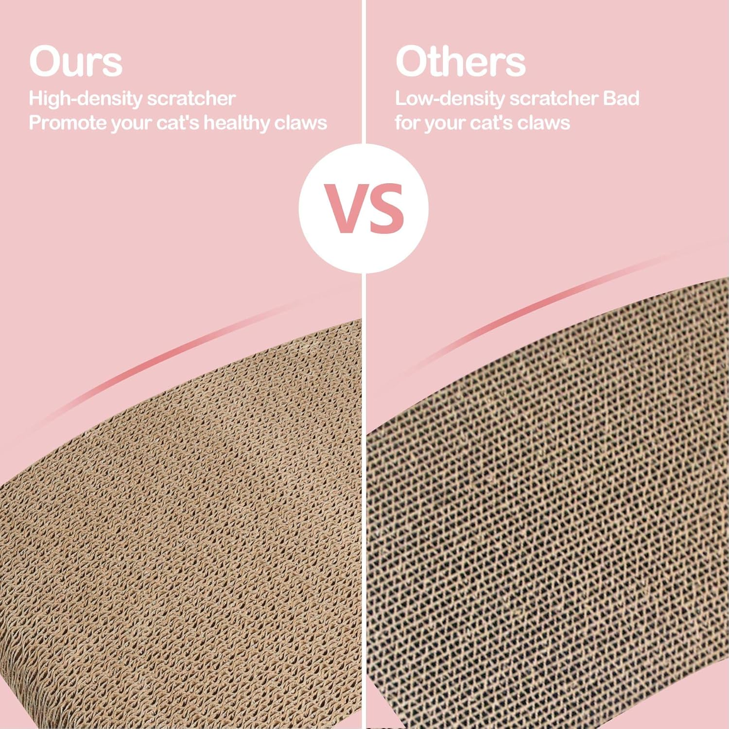 Comsaf Wave Curved Cat Scratching Pad, Foldable Cat Scratcher Cardboard, Corrugated Scratch Pad, Long Scratching Lounge Bed for Cat Kitten Kitty, Furniture, Reversible image number 2