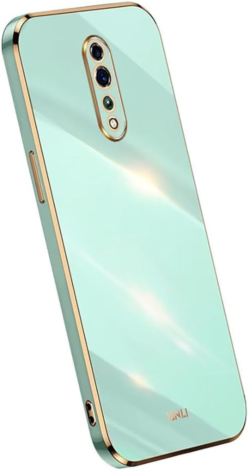 Topme Silicone Case for Oppo Reno Z 6.4 Inches, [Mobile Phone Case in Gold Edge Style] - Pink
