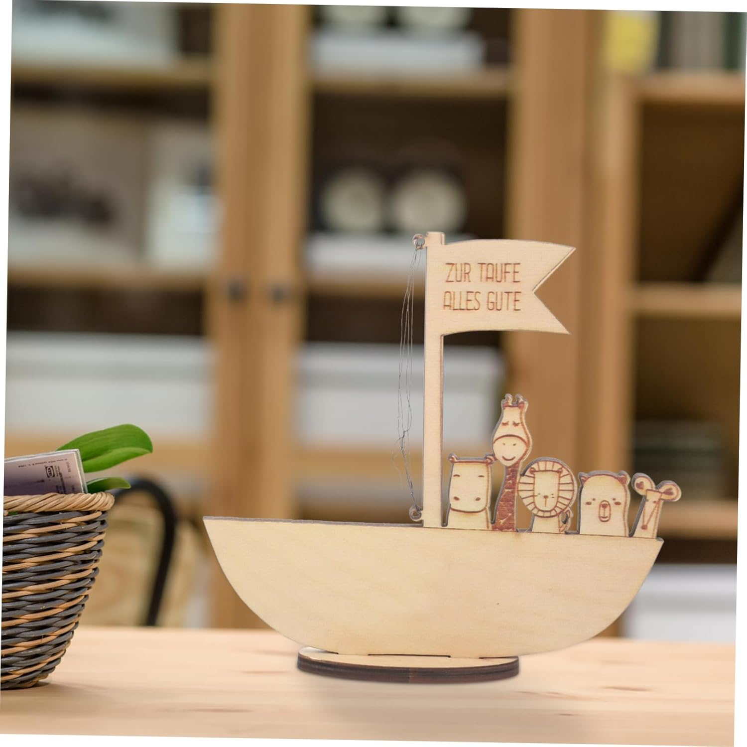 Custom Ark Money Clip Baptism Christening Decor Wooden Ornament for Shower Birthday image number 1