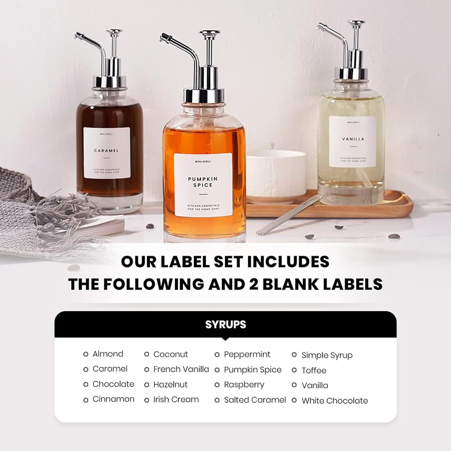 Coffee Pump Dispenser, Coffee Syrup Dispenser Set - Glass Syrup Bottle with Pump for Coffee Bar - 16.9 Oz 500 Ml - Set of 2 - Silver image number 6