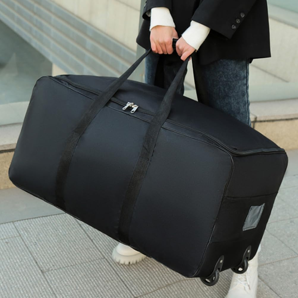 HHWRT Duffel Bag Wheels Rolling Deployment Wheeled Military, Suitcase Heavy-Duty Extra Military Travel Bag Large Deployment Bag Capacity Black