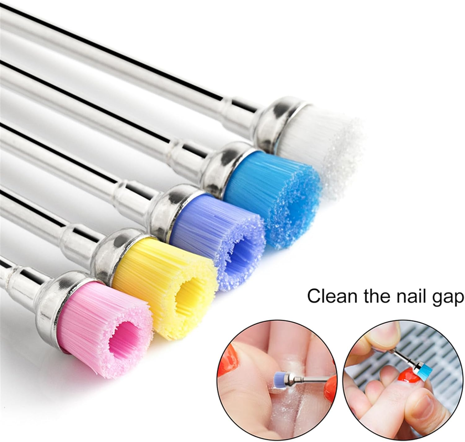 Acycoin2A 5PCS Nail Drill Bit Cleaning Brushes for Nail Electric Drilling Machine Cutter Dust Remover Nail Art Tool image number 2