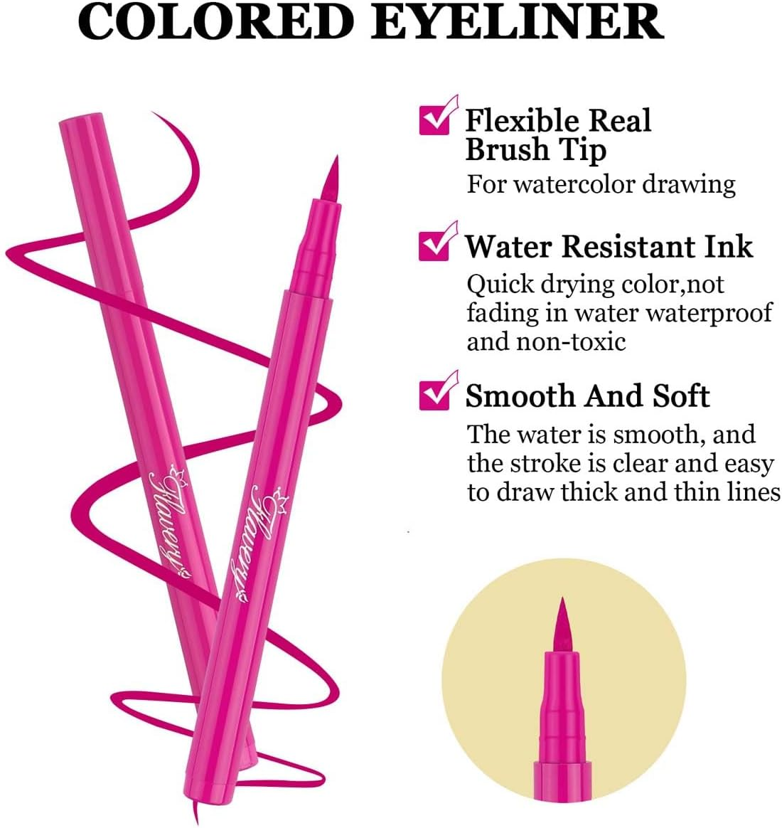 12 Colours Matte Liquid Eyeliner Set, Pigmented Eyeliner Pencil, Durable, Waterproof Eyeliner, Festival Makeup Kit for Women