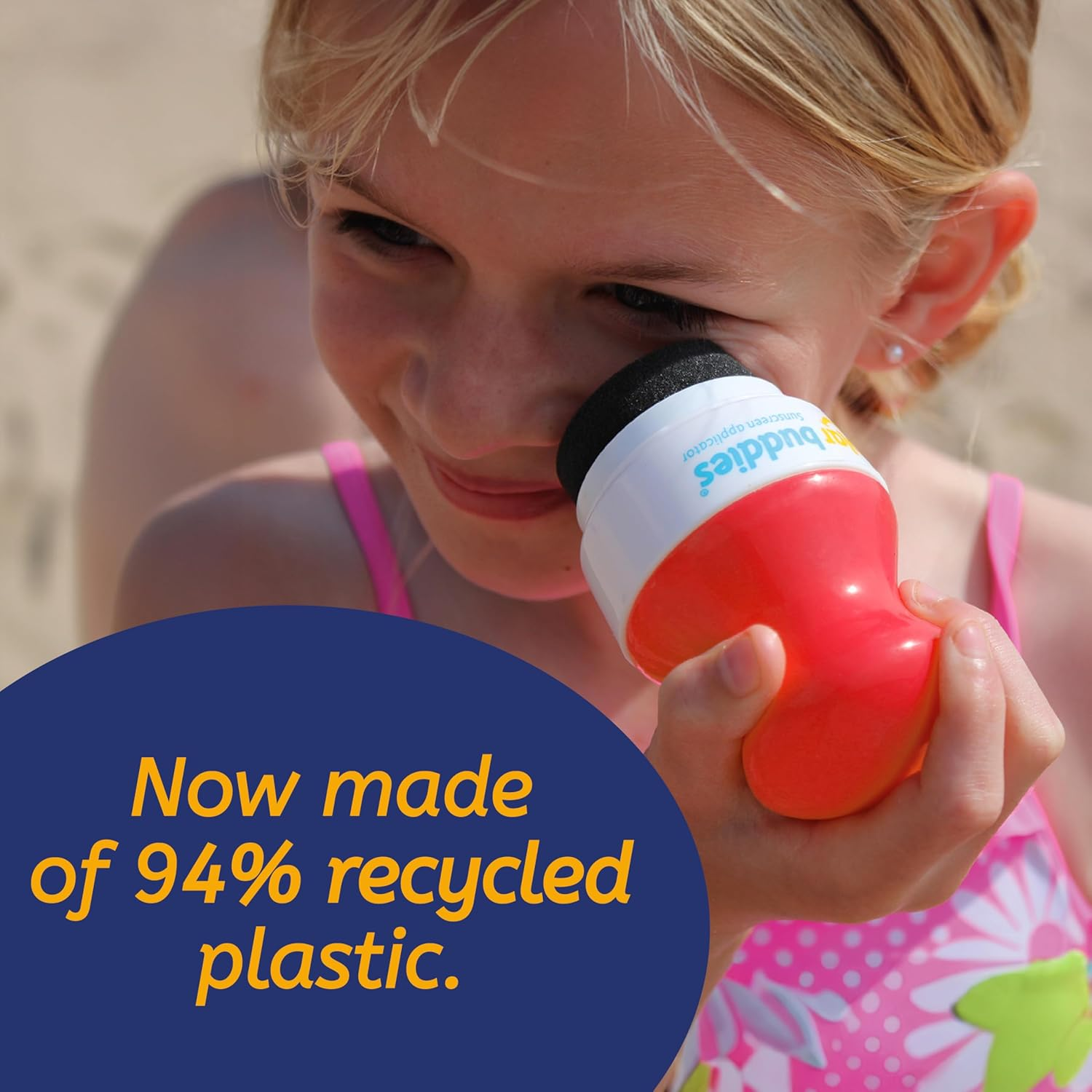 Solar Buddies Sunscreen Applicator - 2X Blue, Pink & Green - Bpa-Free Refillable Roll on Sponge Sunscreen, Suncream & Lotion Applicator for Kids & Adults - Holds 3.4Fl Oz, Perfect Size for Travel image number 1