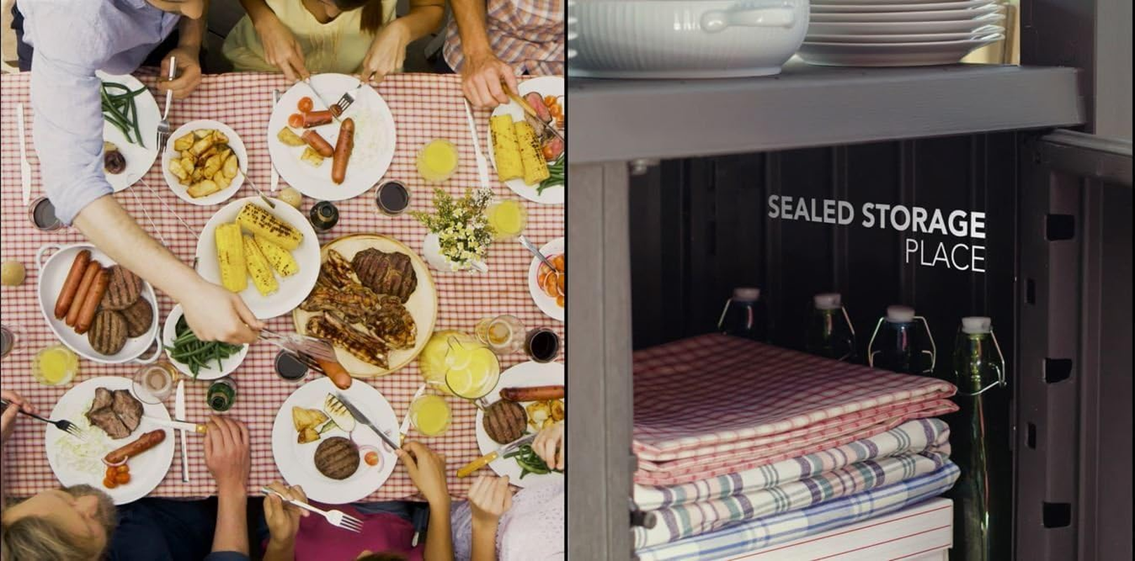 Keter Unity Classic Outdoor Barbecue Prep Bench and Storage Unit