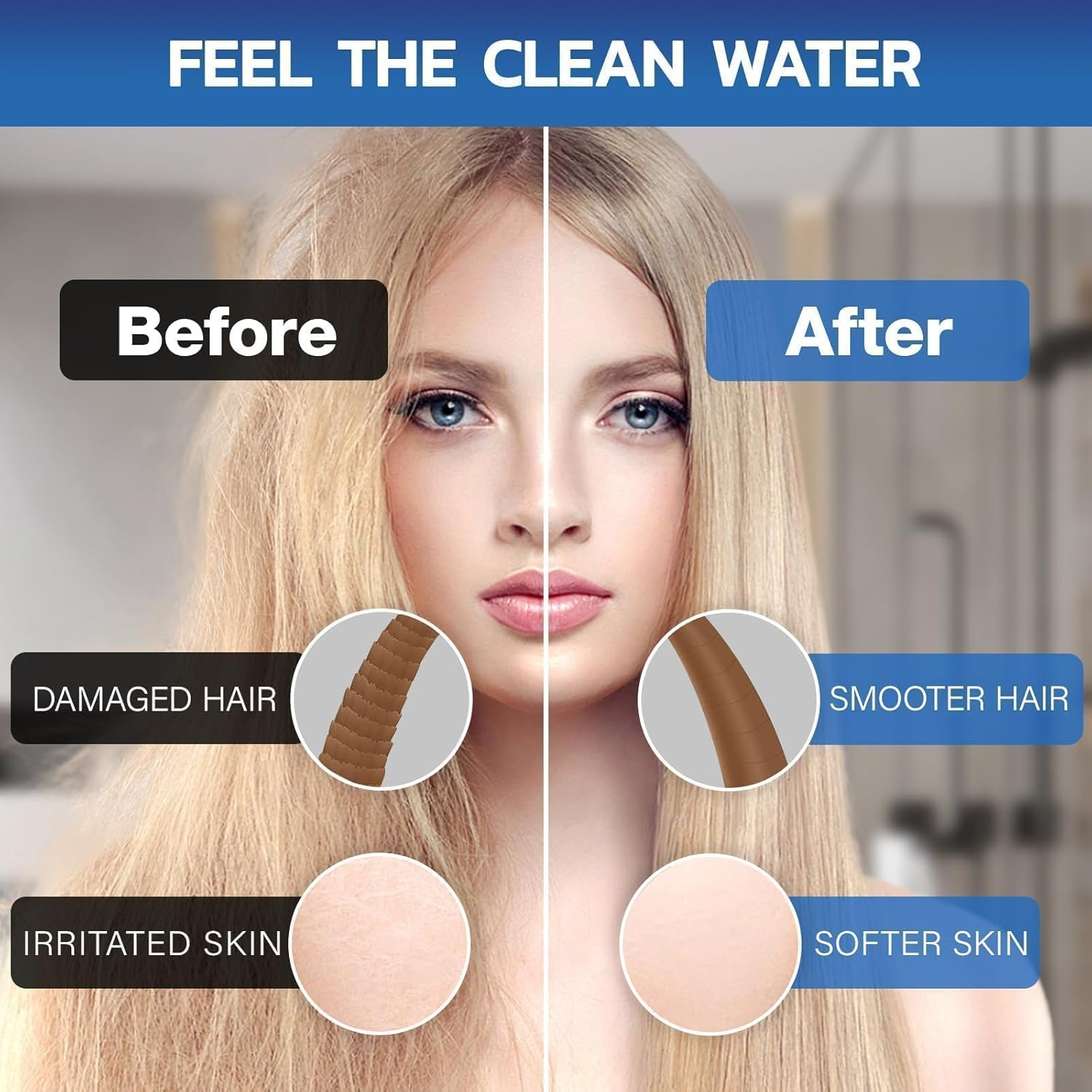 Shower Head Filter for Hard Water & Hair - 2 Replacement Cartridges -20 Stage - Water Softener to Remove Chlorine and Fluoride,Bthf-02 - Brushed Nickel image number 3