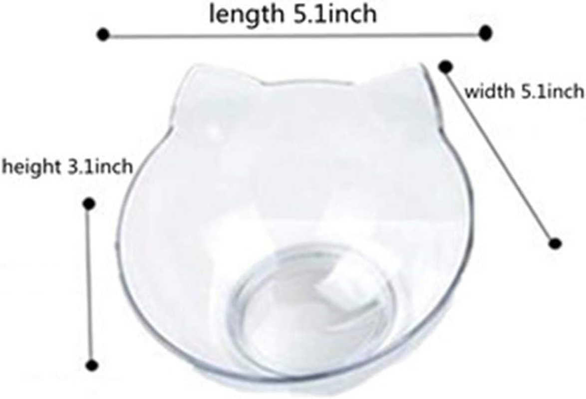 Cat Elevated Bowl,Pet Feeding Bowl | Raised the Bottom for Cats and Small Dogs ，Cute Cat Face Double Bowl/62 image number 2