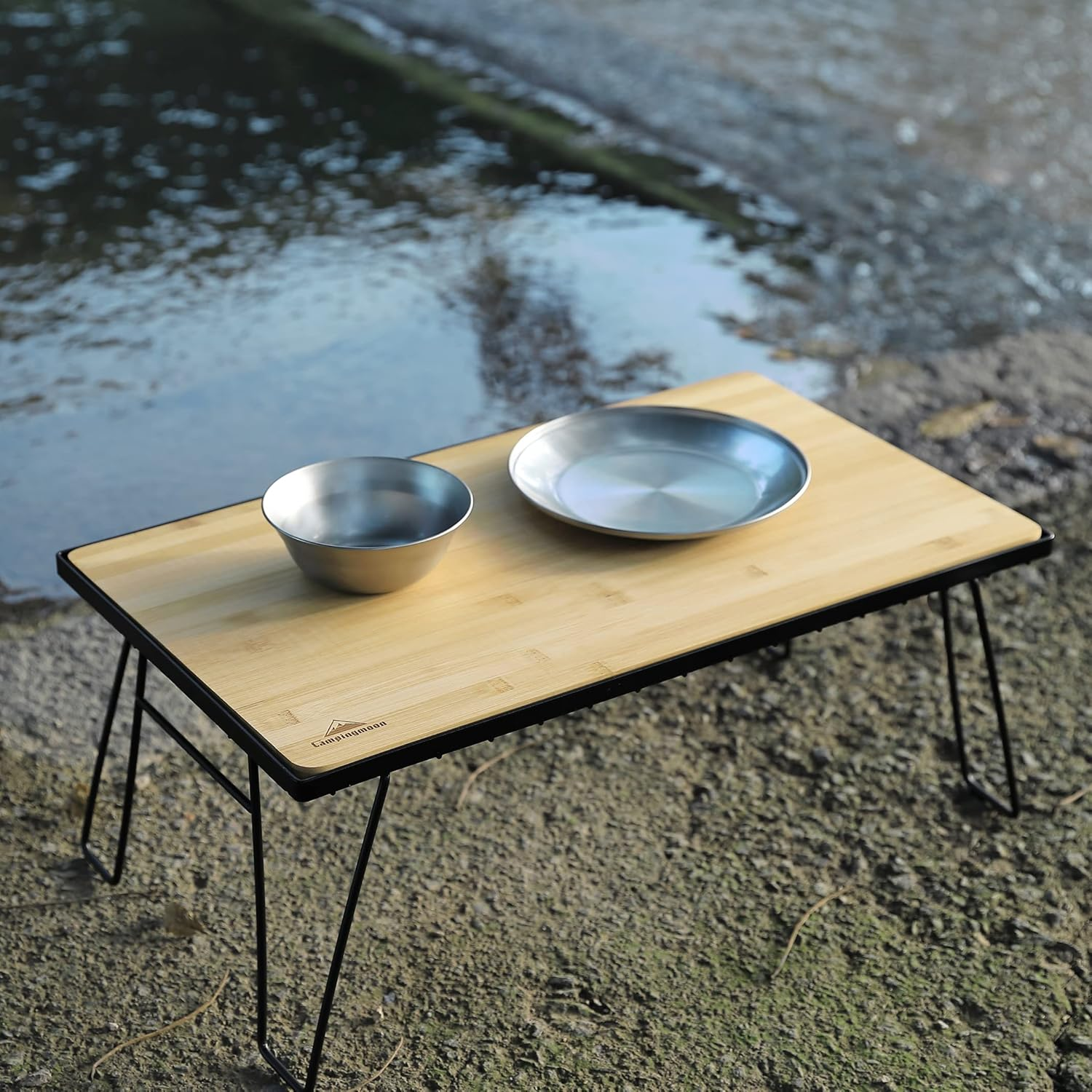 Top Board Bamboo Plate L 23'' X W 13.2'' X T 0.5'' for Camping Storage Field Rack T-2301 image number 1