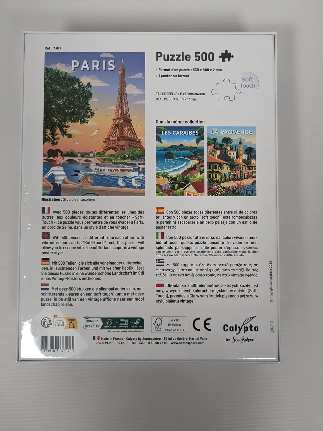 Sentosph&egrave;re - Calypto - Puzzle 500 Pieces Paris - from 8 Years - Ref 7307 image number 1