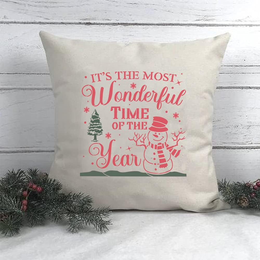 Craftreat Christmas Decorations Stencils for Painting on Canvas, Wallart, Journal Notebook, Home Decor and Scrapbooking - 3Pcs Christmas Decor Stencils 11.5X11.5 - Reusable Arts & Crafts Supplies image number 2