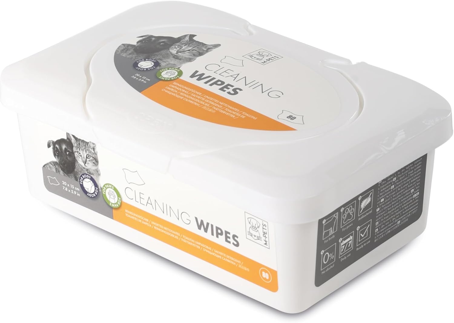 M-PETS Cleaning Wipes - 80 Pcs 19 * 16 Cm,