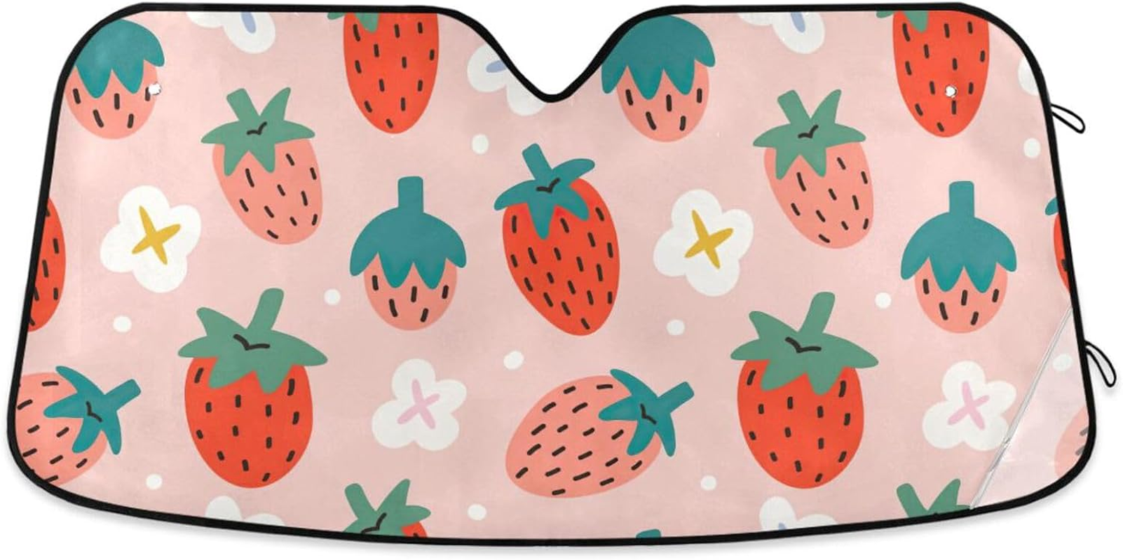 Strawberries Print Car Windshield Sunshade Automotive Window Sunshades Protect Your Car image number 5