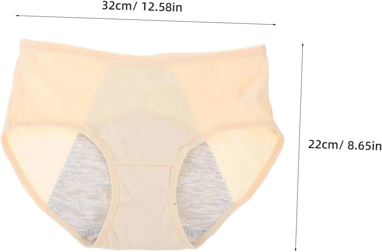 Beavorty 4Pcs Cotton Period Underwear for Women Leakproof Breathable Hipster Panties Heavy Flow Maternity High Waist Soft Comfortable Briefs image number 2