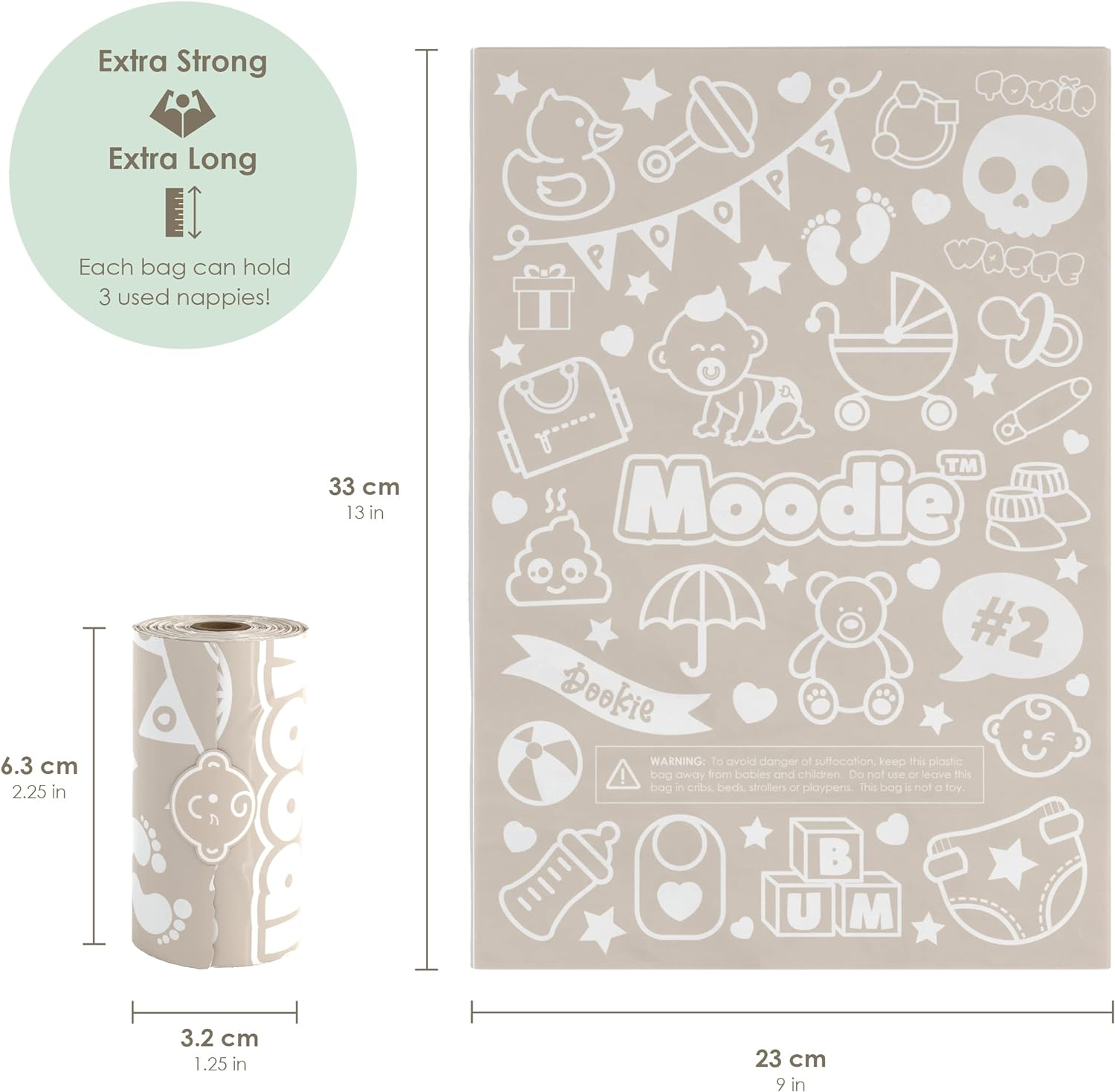 Moodie Teddy Bear Dispenser (ROSEY PINK) - Baby Blue image number 3