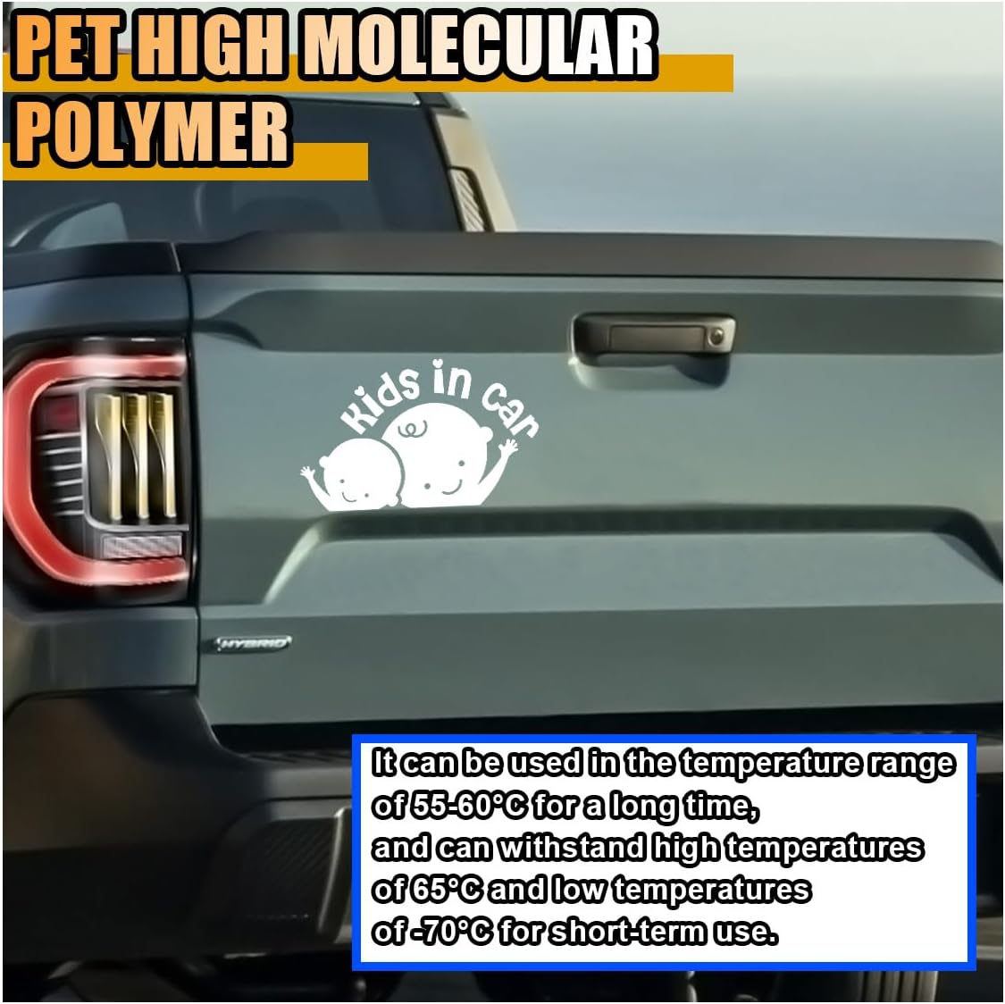 2PCS Kids in Car Sticker Decal, Baby on Board Car Decal, Baby on Board Sign for Car Safety Driving, Kids in Car Funny Vinyl Decal for Car Windows and Bumpers (White) image number 3