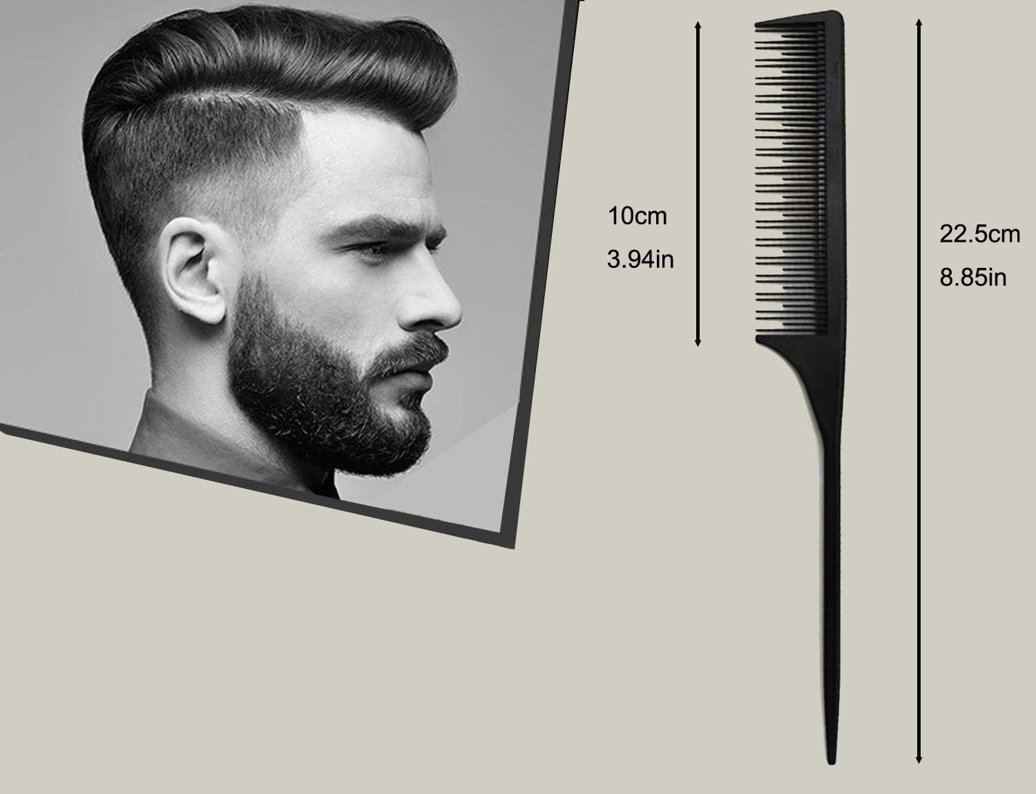 Professional Teasing Comb, Tail Comb for Root Teasing for Thin, Add Volume Fine and Normal Hair Types, Hair Comb for Women and Men, 8.75 Inches Black 5