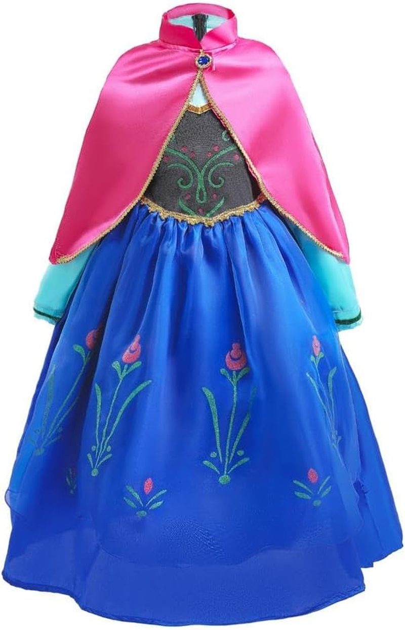 Dressy Daisy Toddler Little Girls' Ice Princess Winter Dress Costume Birthday Halloween Christmas Fancy Party Outfit with Cape & Accessories Size 2 to 9