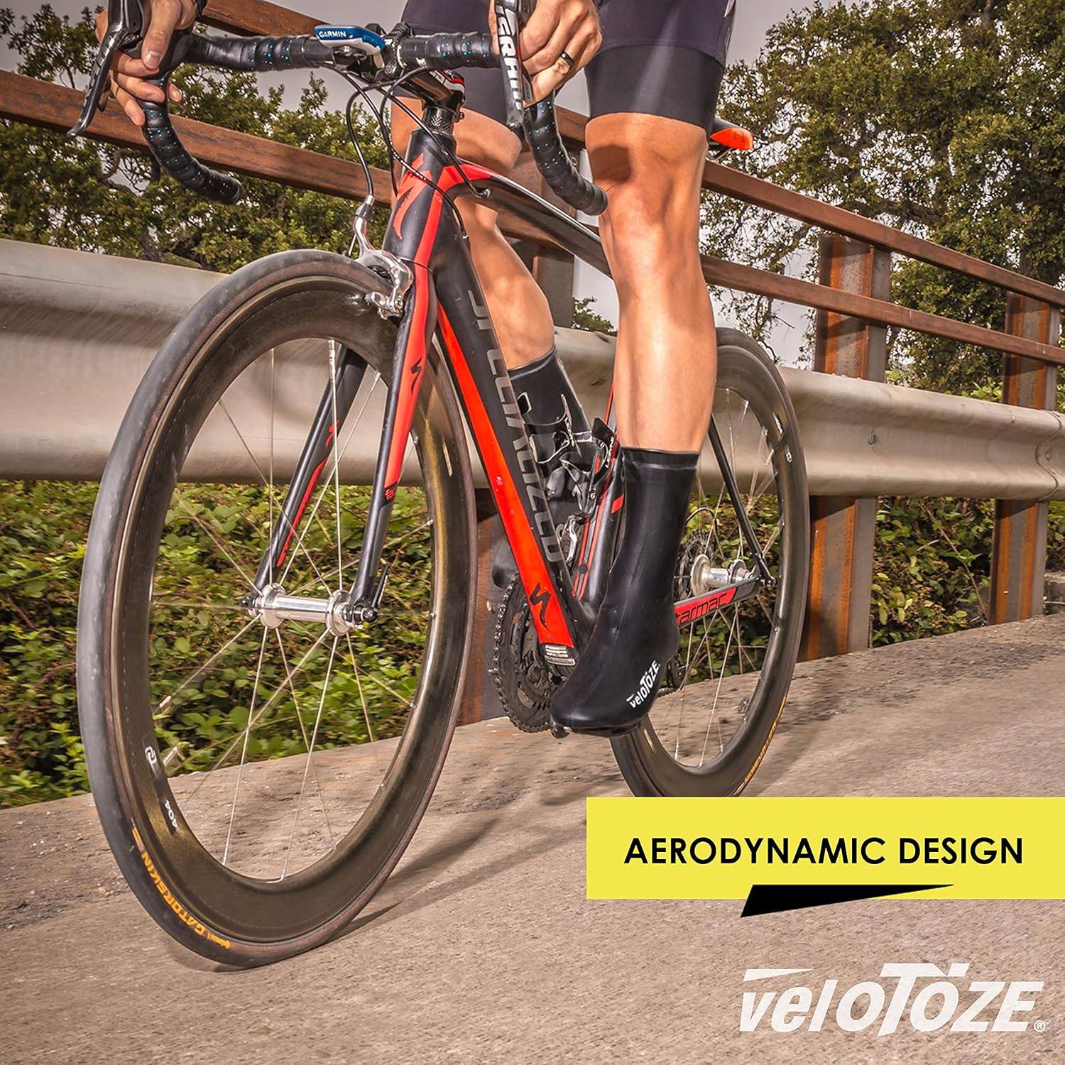 Velotoze Tall Silicone Shoe Cover with Snaps - Covers Road Cycling Shoes - Waterproof, Windproof Reusable Boot-Style Overshoes for Bike Rides in Winter, Rain, Cold Weather Biking - for Men and Women