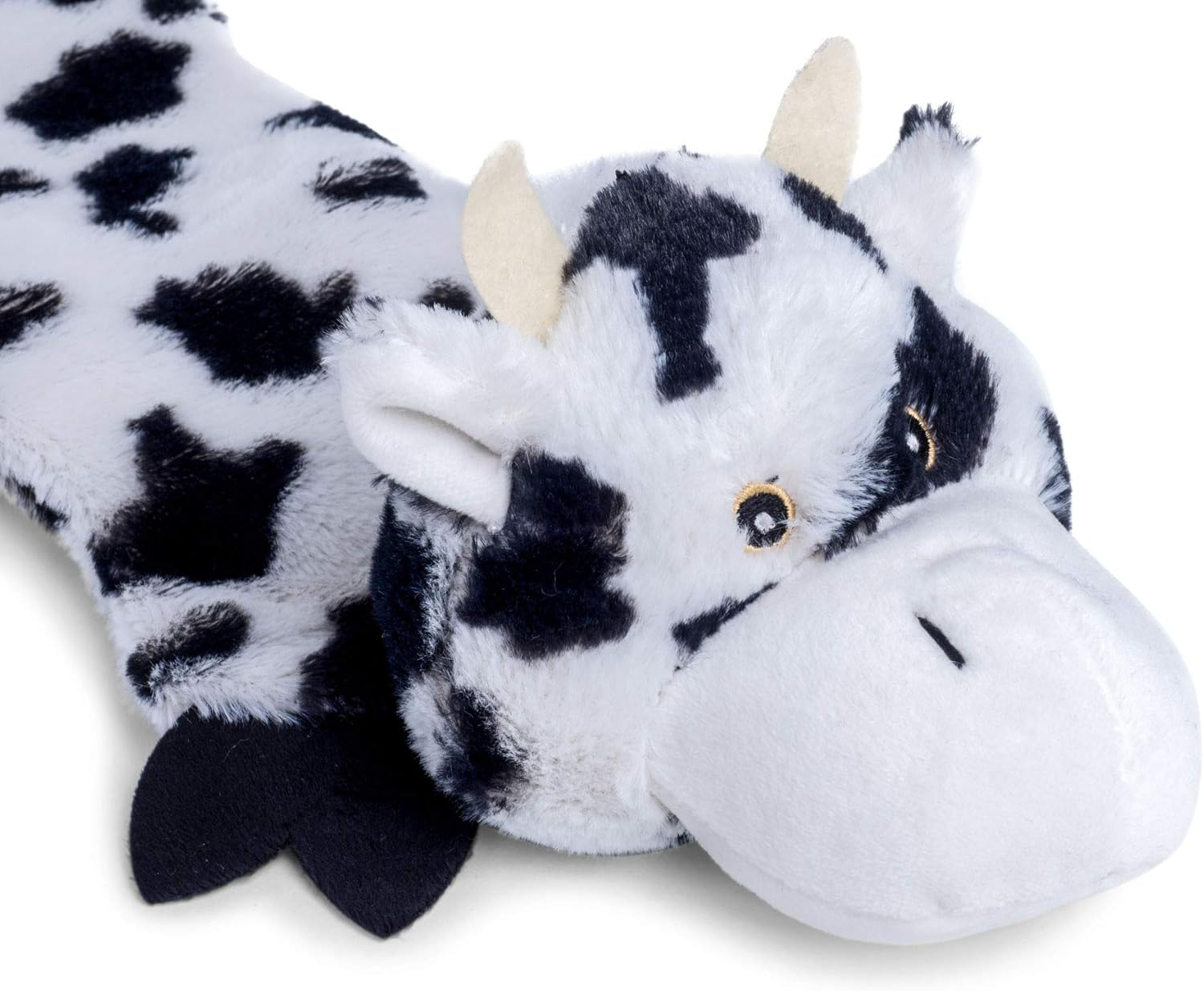 Petface Farmyard Buddies Crinkle Flat Cow Squeak Dog Toy image number 4